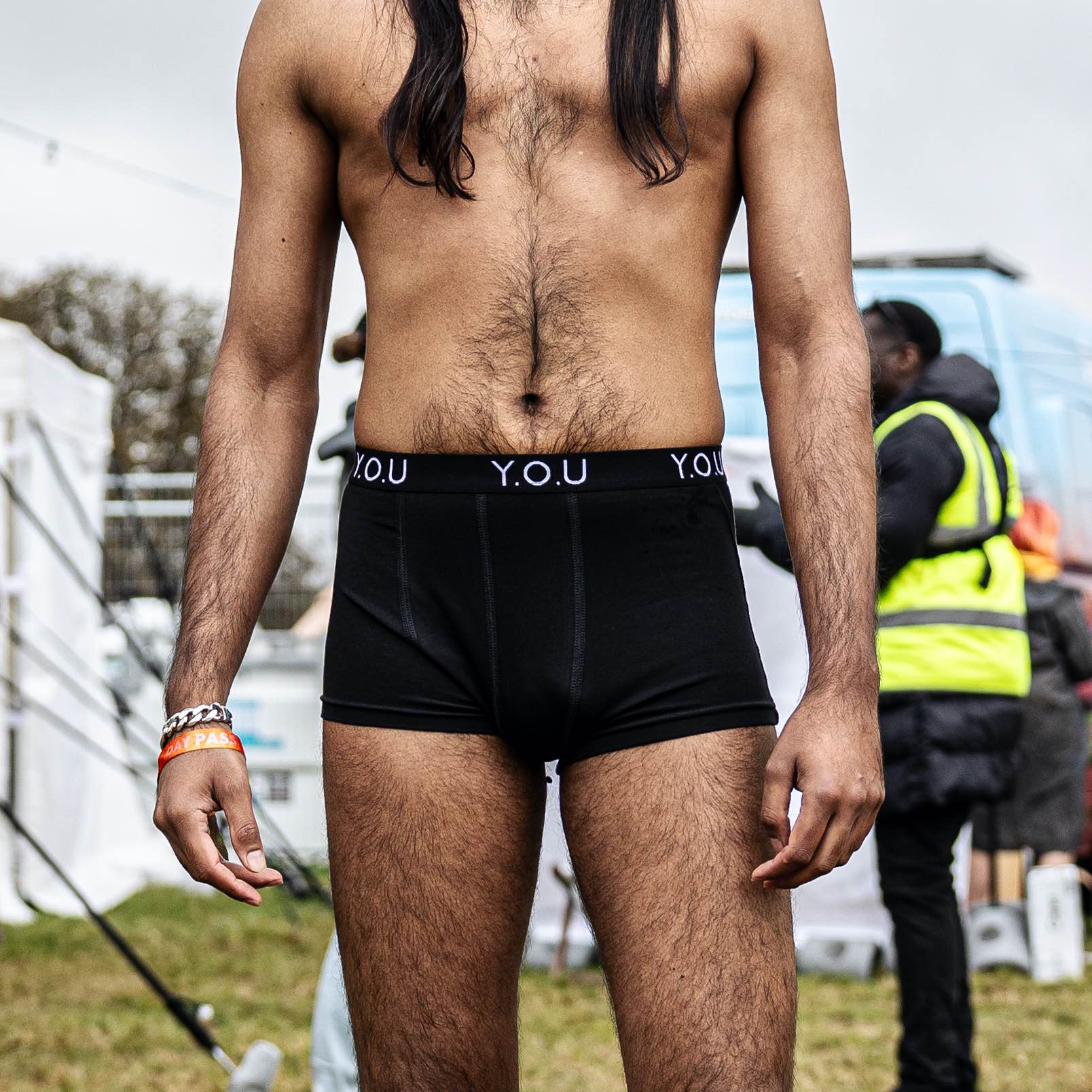 Men's organic cotton hipster trunks in black - Y.O.U underwear