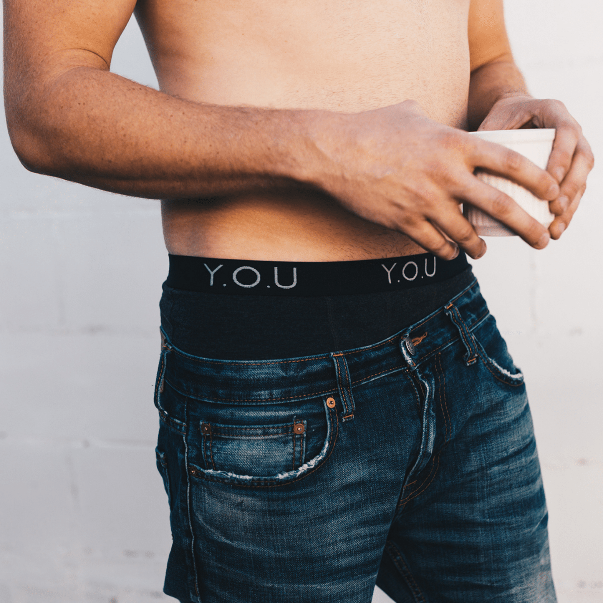 Men's organic cotton hipster trunks in black - Y.O.U underwear