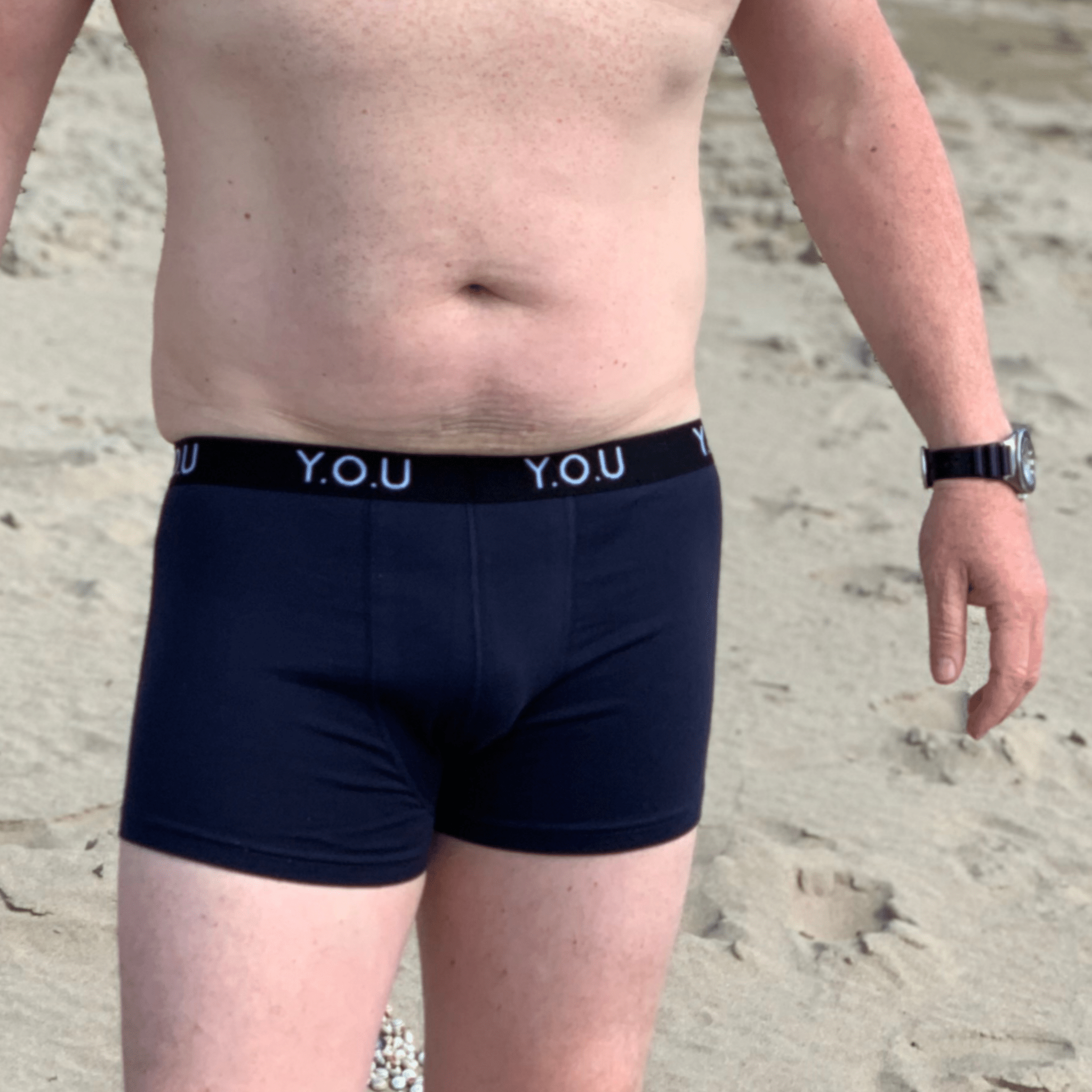Men's organic cotton hipster trunks in navy blue - Y.O.U underwear