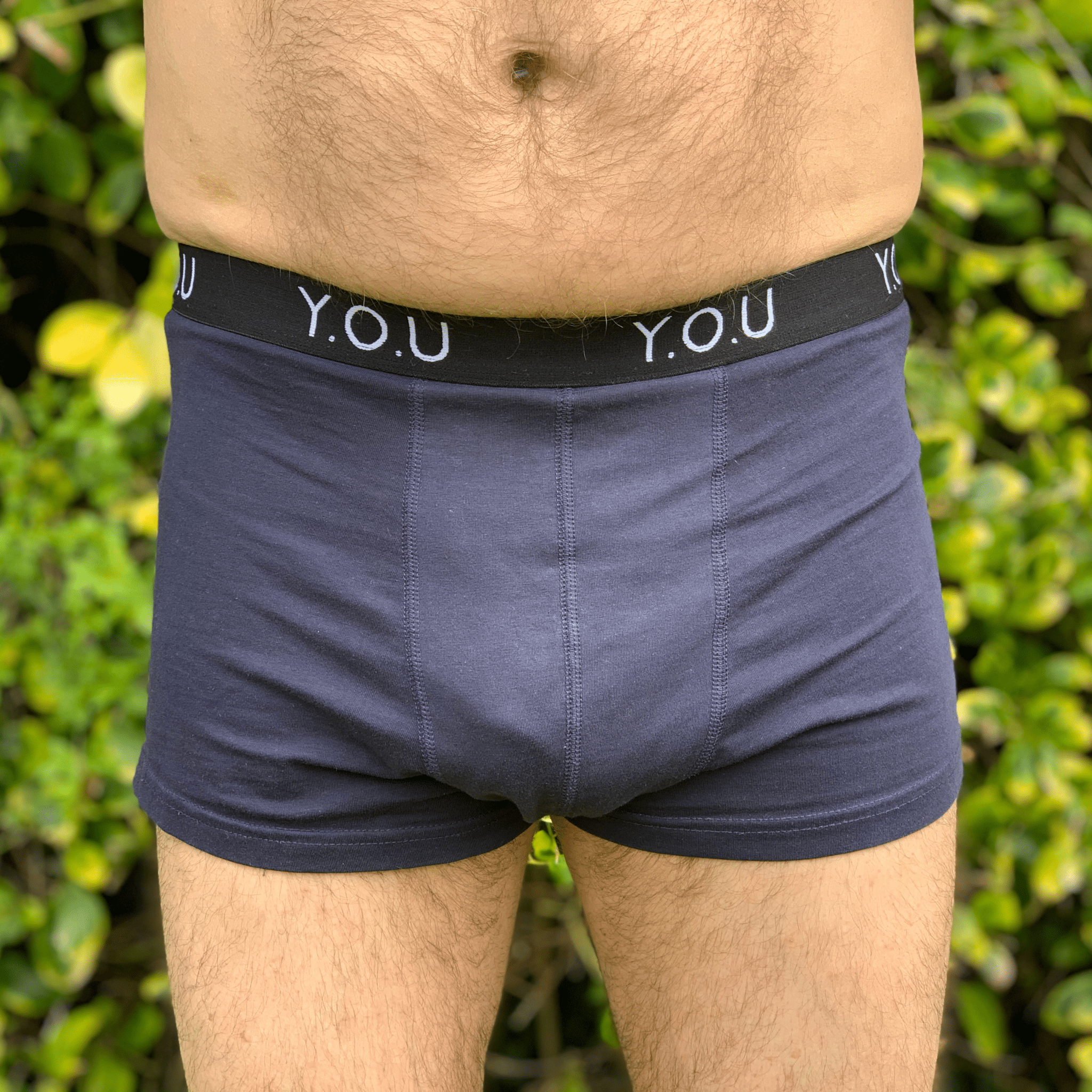 Men's organic cotton hipster trunks in navy blue - Y.O.U underwear