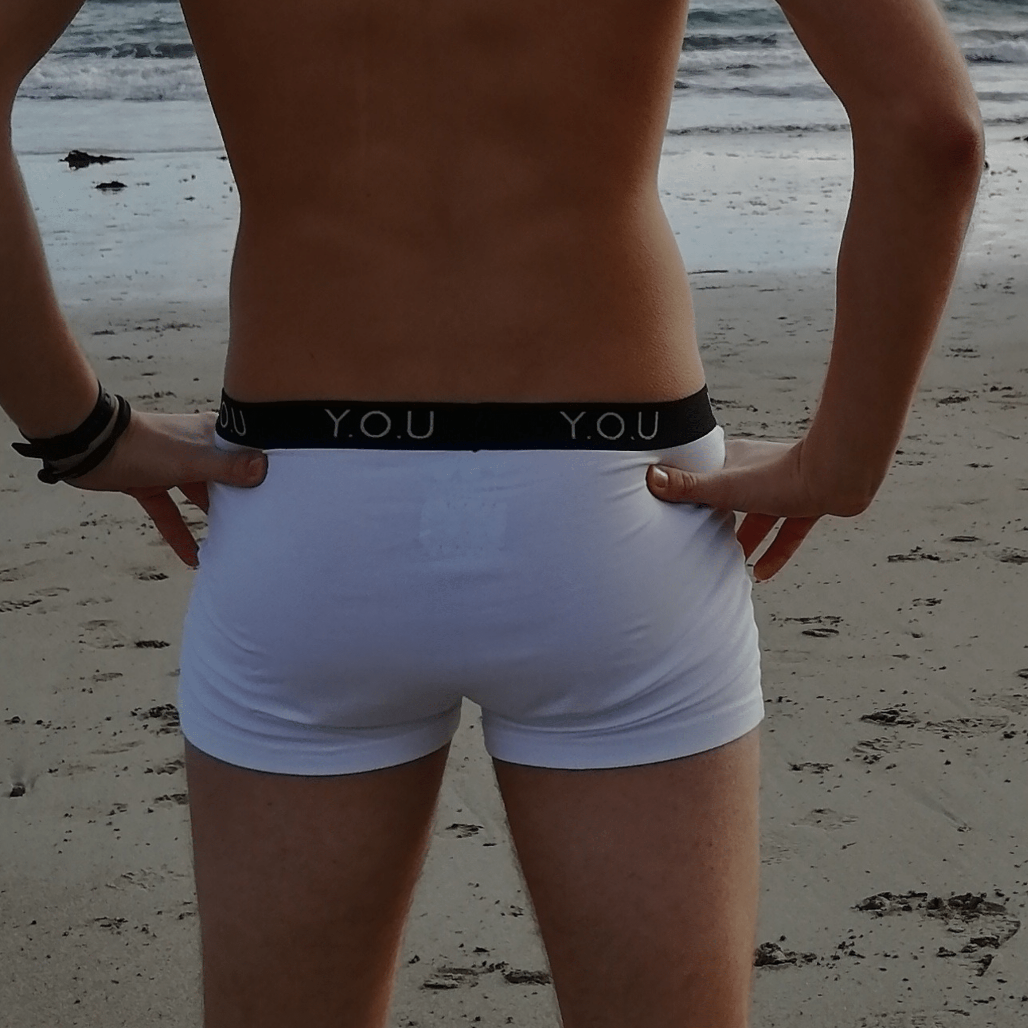 Men’s organic cotton hipster trunks in white - Y.O.U underwear