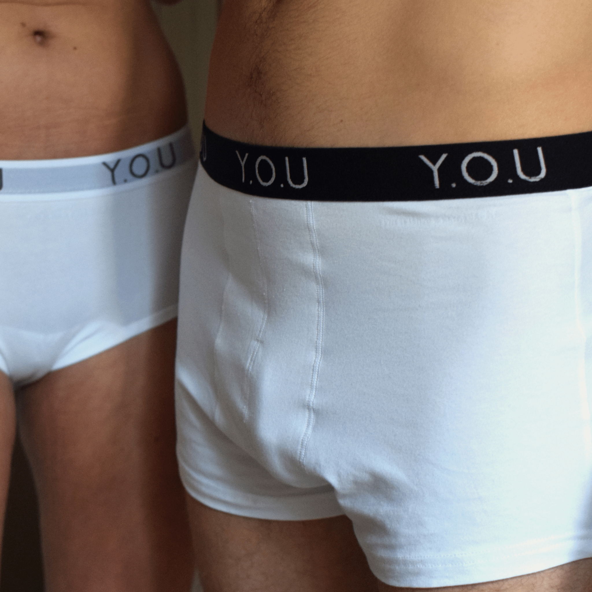 Men’s organic cotton hipster trunks in white - Y.O.U underwear