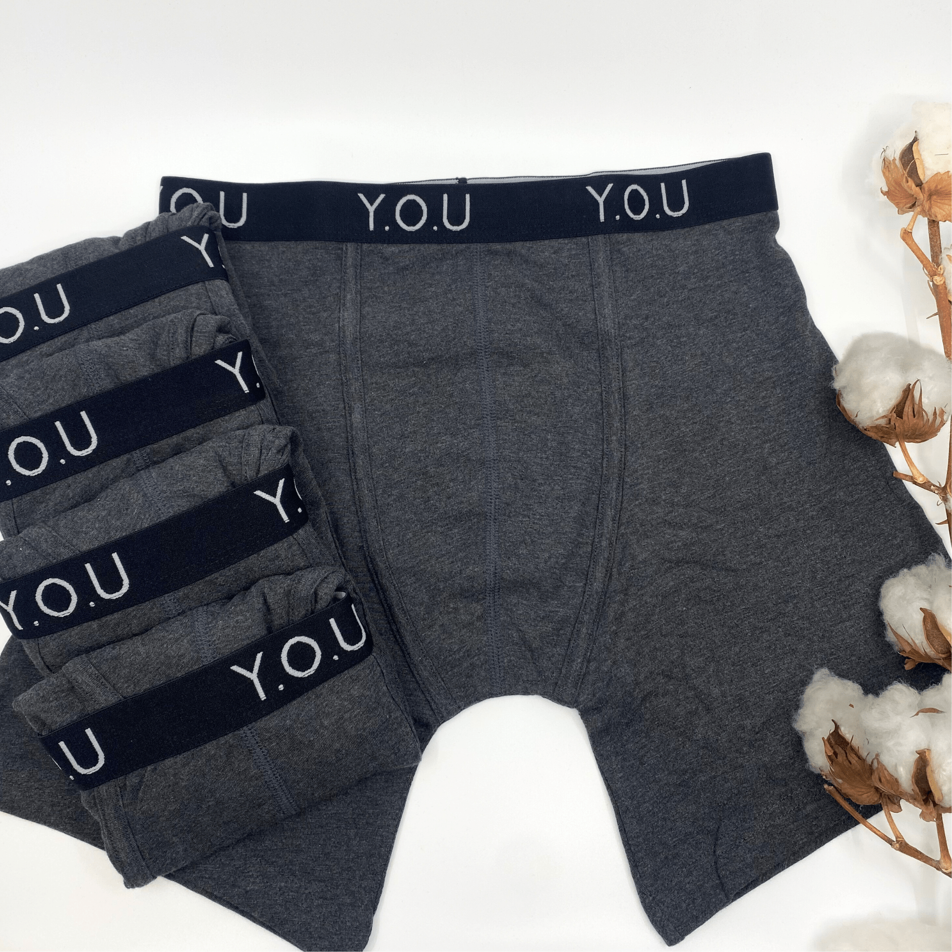 Men's organic cotton longer - leg trunks pack of 5 - Y.O.U underwear