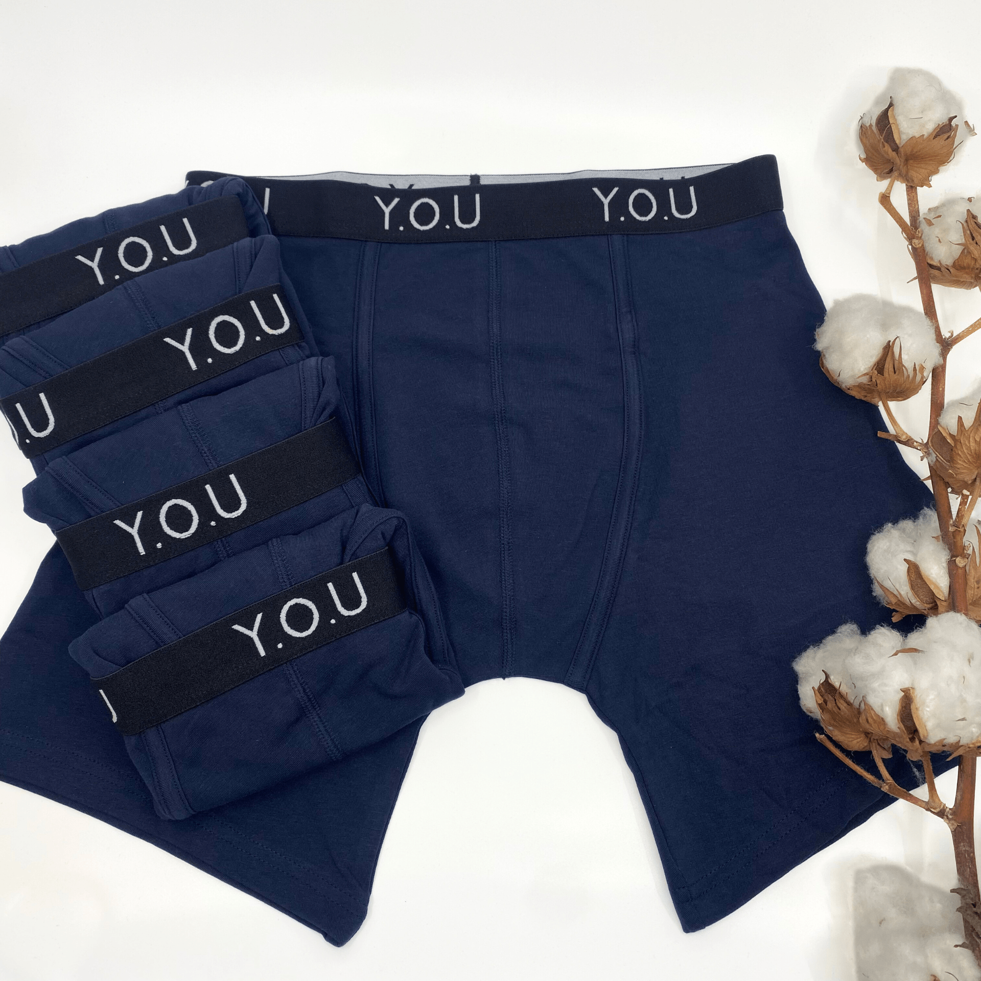 Men's organic cotton longer - leg trunks pack of 5 - Y.O.U underwear