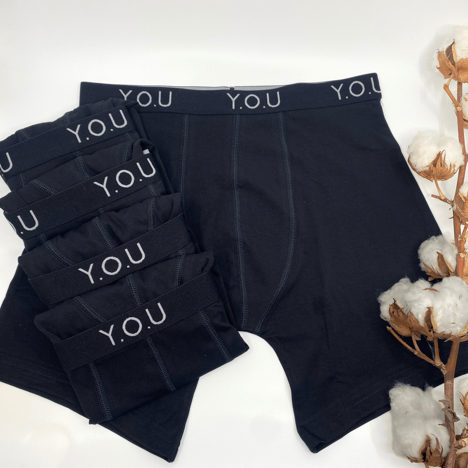 Men's organic cotton longer - leg trunks pack of 5 - Y.O.U underwear