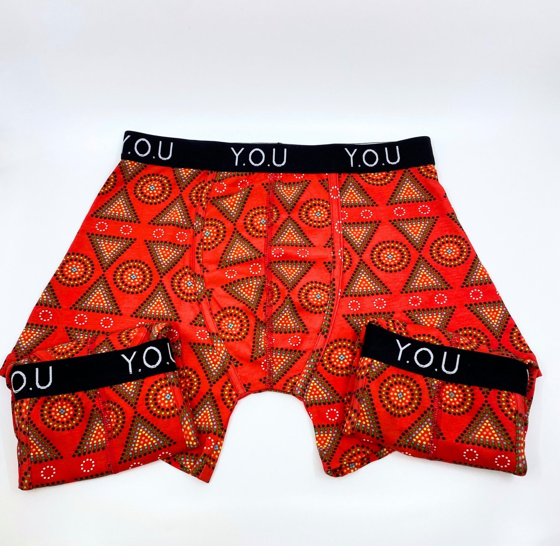 Men's Organic Cotton Mid - Length Trunks in Mara prints - pack of 3 - Y.O.U underwear