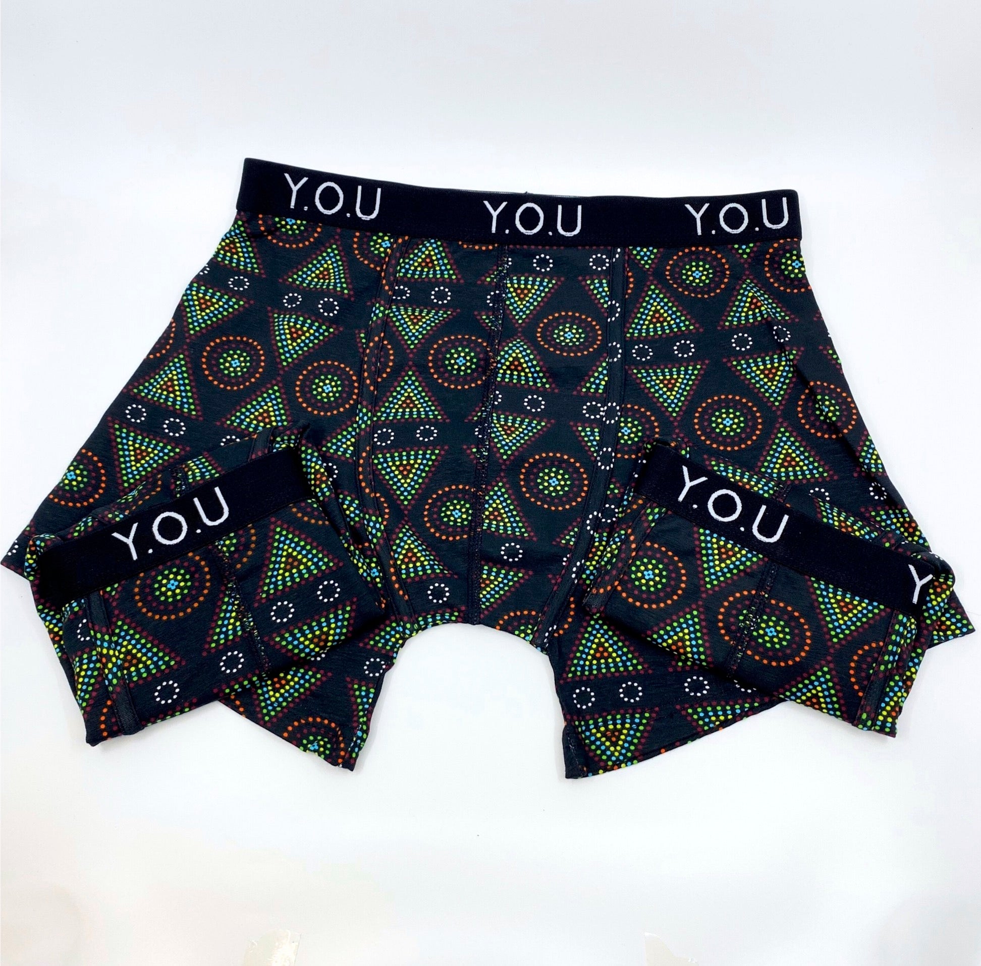 Men's Organic Cotton Mid - Length Trunks in Mara prints - pack of 3 - Y.O.U underwear