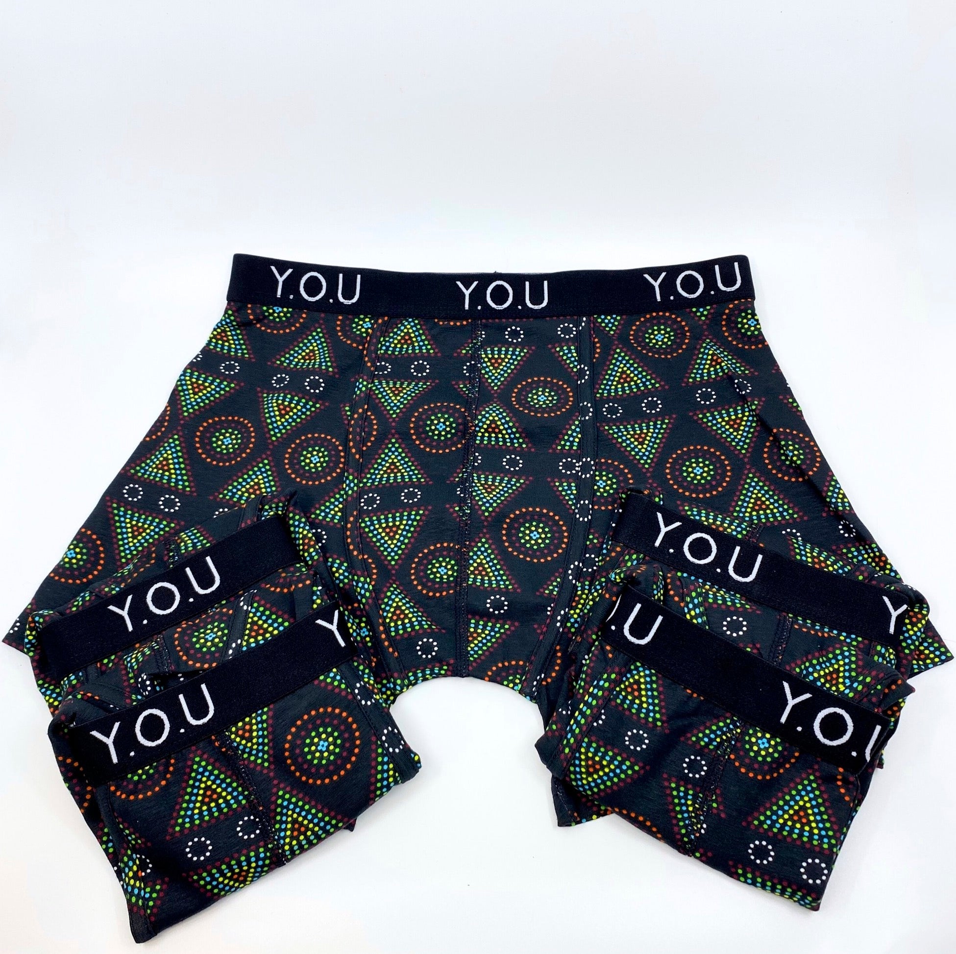Men's Organic Cotton Mid - Length Trunks in Mara prints - pack of 5 - Y.O.U underwear