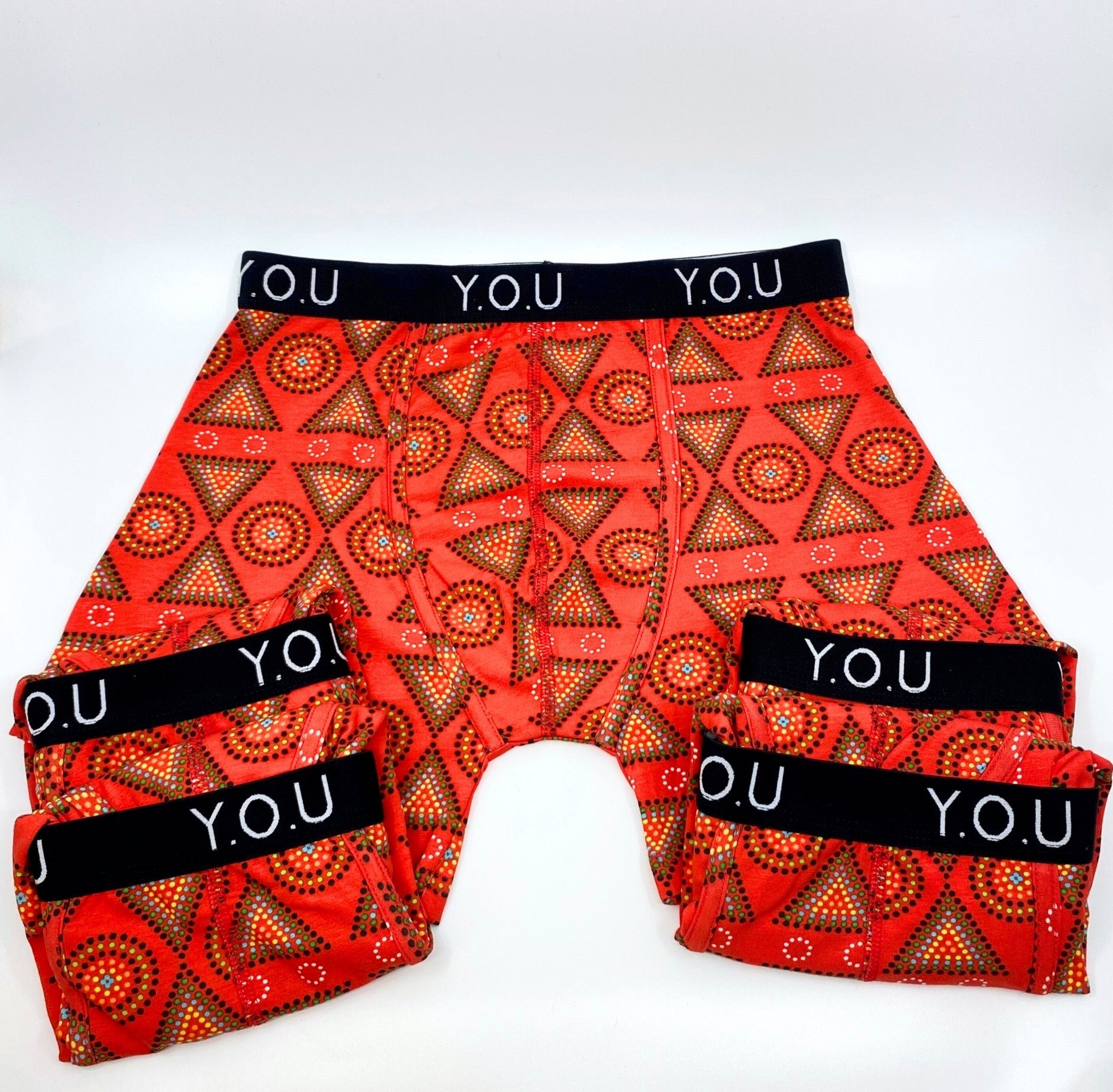 Men's Organic Cotton Mid - Length Trunks in Mara prints - pack of 5 - Y.O.U underwear