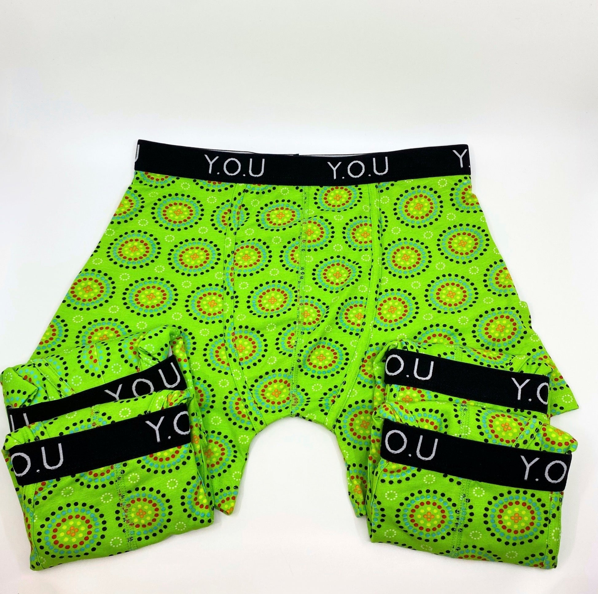 Men's Organic Cotton Mid - Length Trunks in Mara prints - pack of 5 - Y.O.U underwear