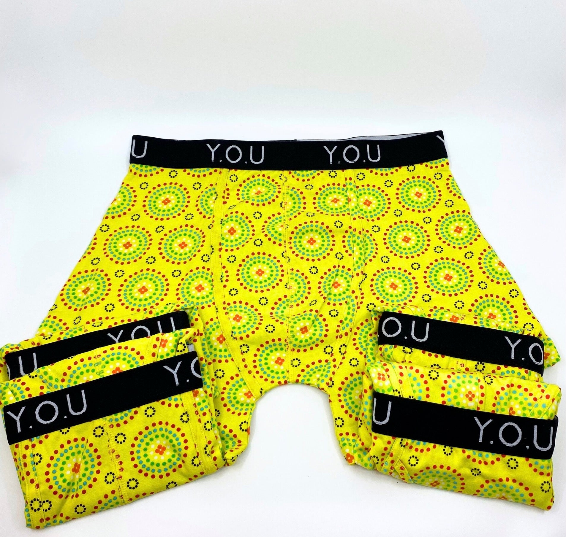 Men's Organic Cotton Mid - Length Trunks in Mara prints - pack of 5 - Y.O.U underwear