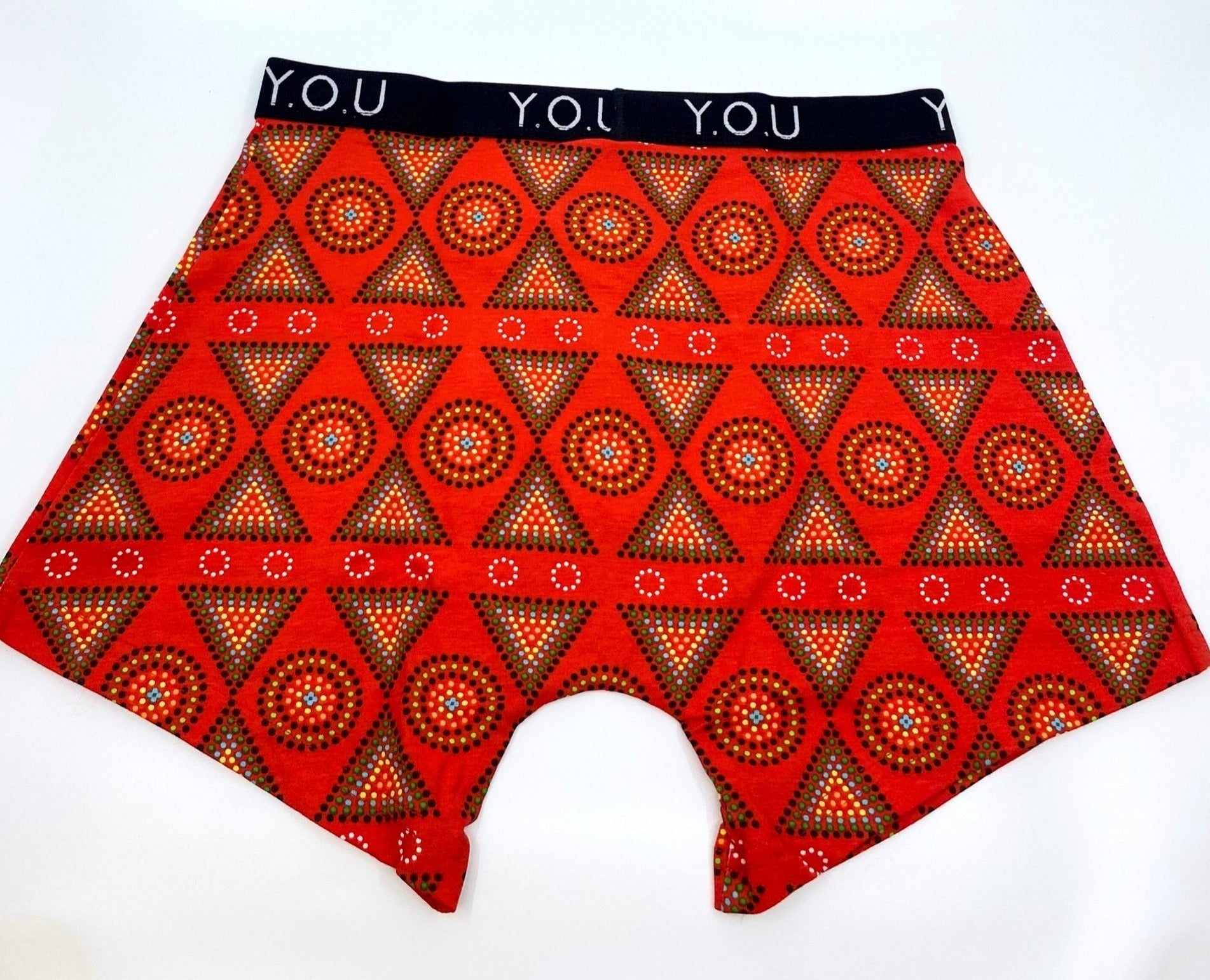 Men’s organic cotton mid - length trunks in Red Mara - Y.O.U underwear