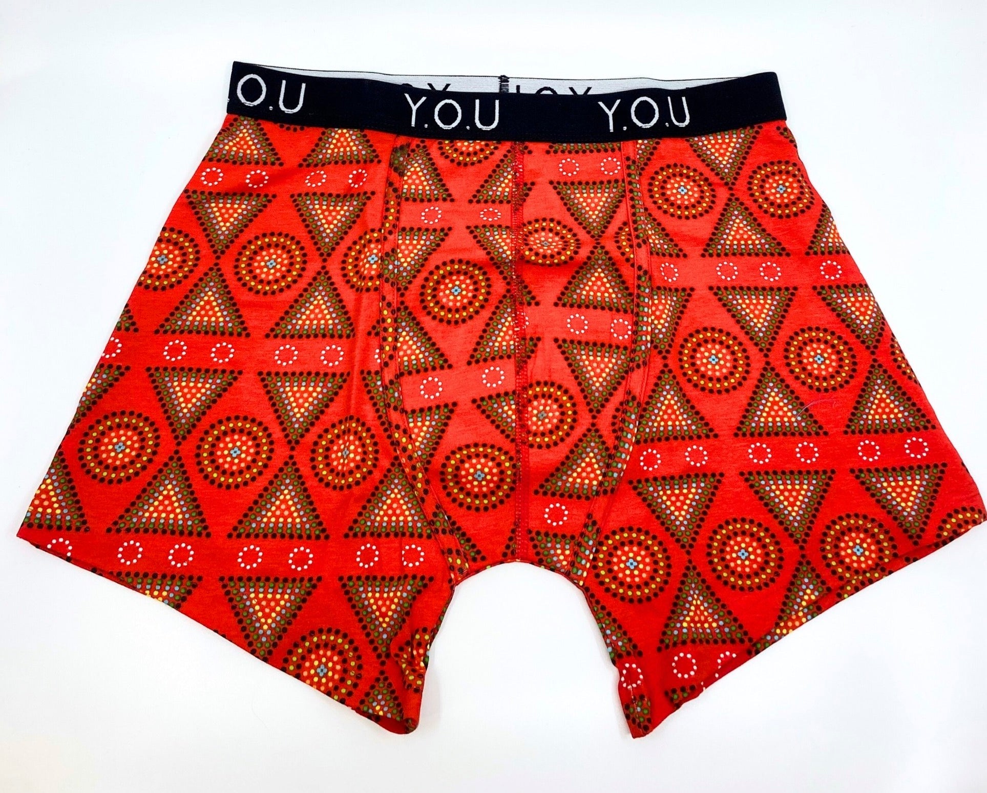 Men’s organic cotton mid - length trunks in Red Mara - Y.O.U underwear