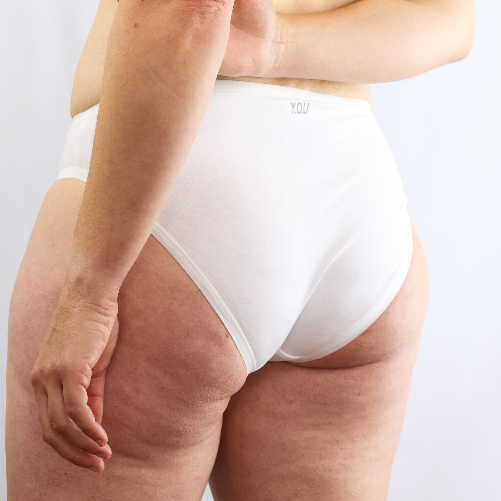 Sample Sale - Women's organic cotton mid-rise bikini bottoms in white
