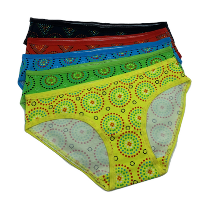 Women's organic cotton low-rise bikini bottoms - Mara design - Pack of 5