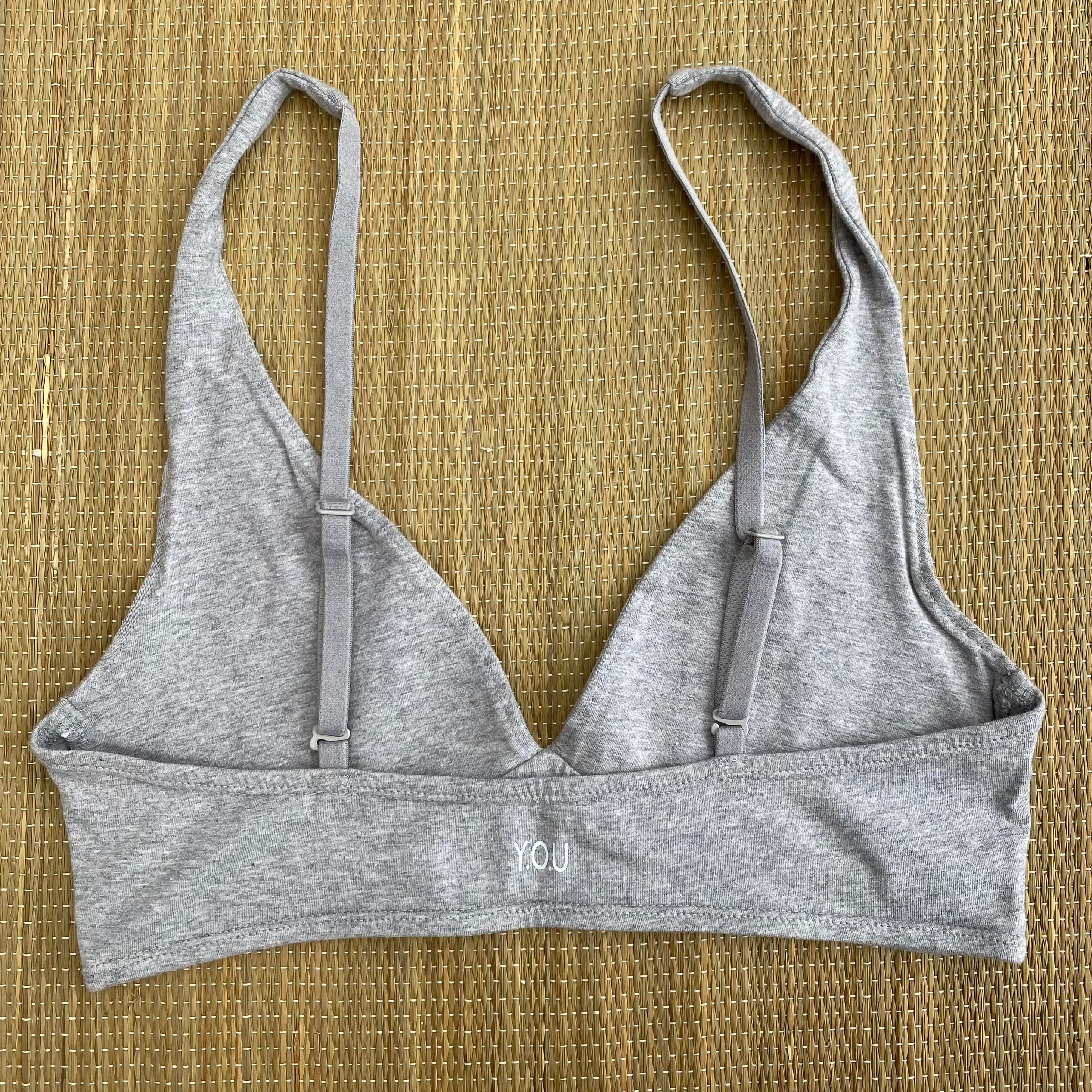 Sample Sale - Women's organic cotton bralette in grey - original design