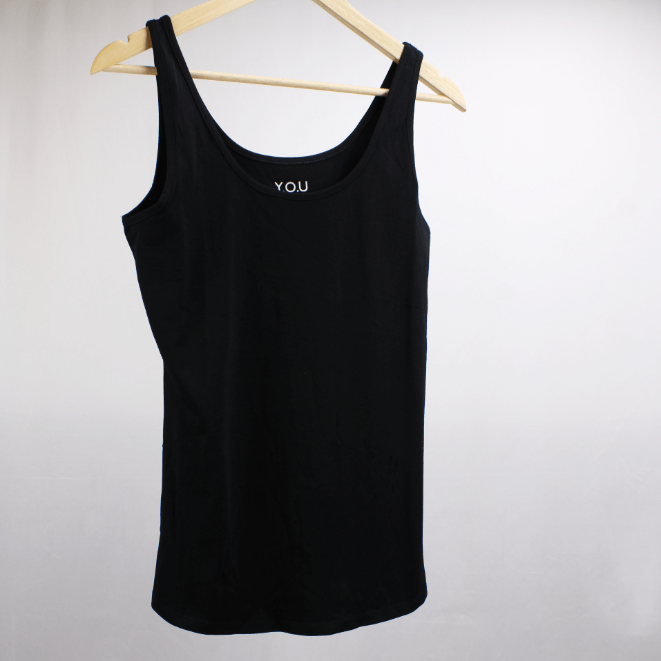 Organic cotton vest top - black - Y.O.U underwear