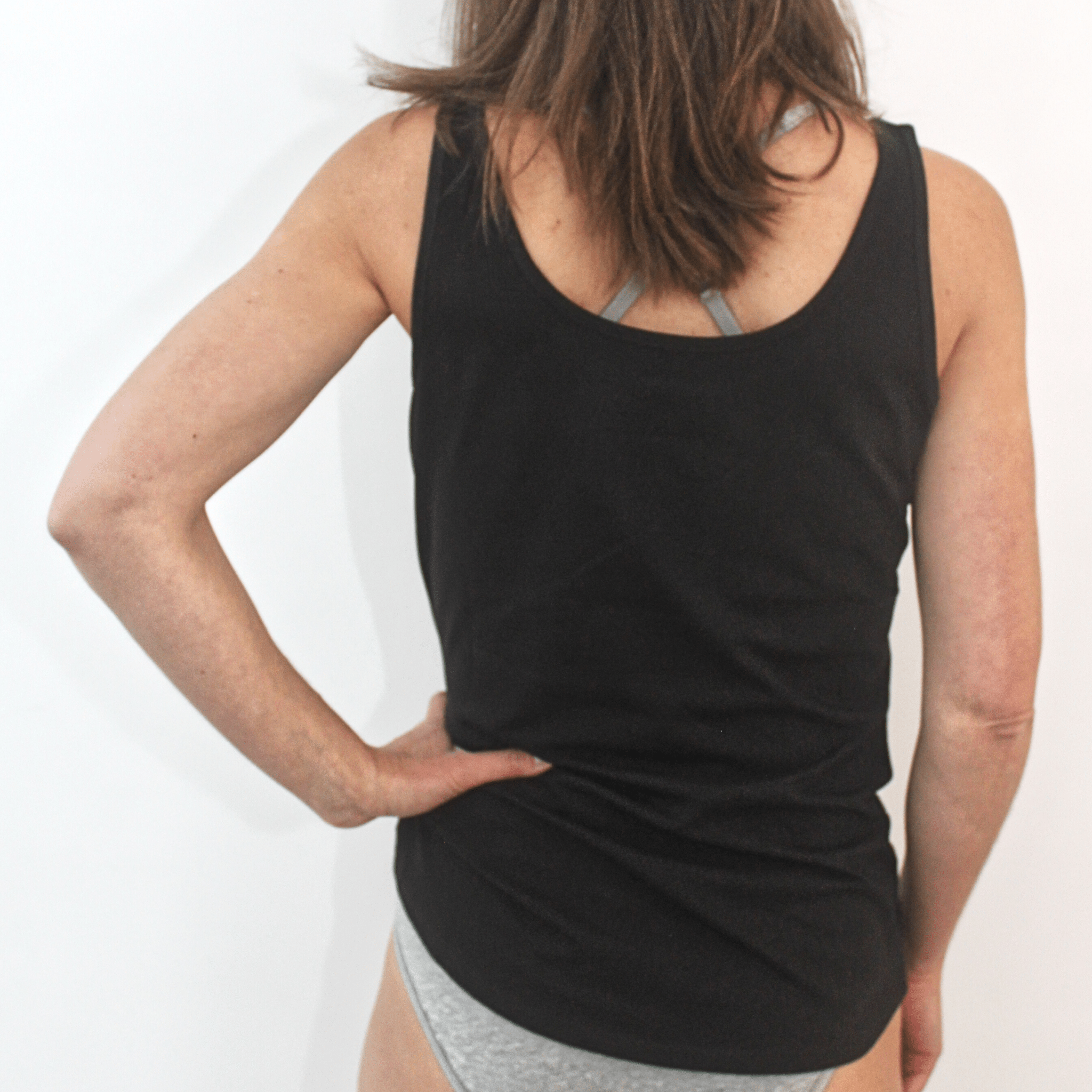 Organic cotton vest top - black - Y.O.U underwear