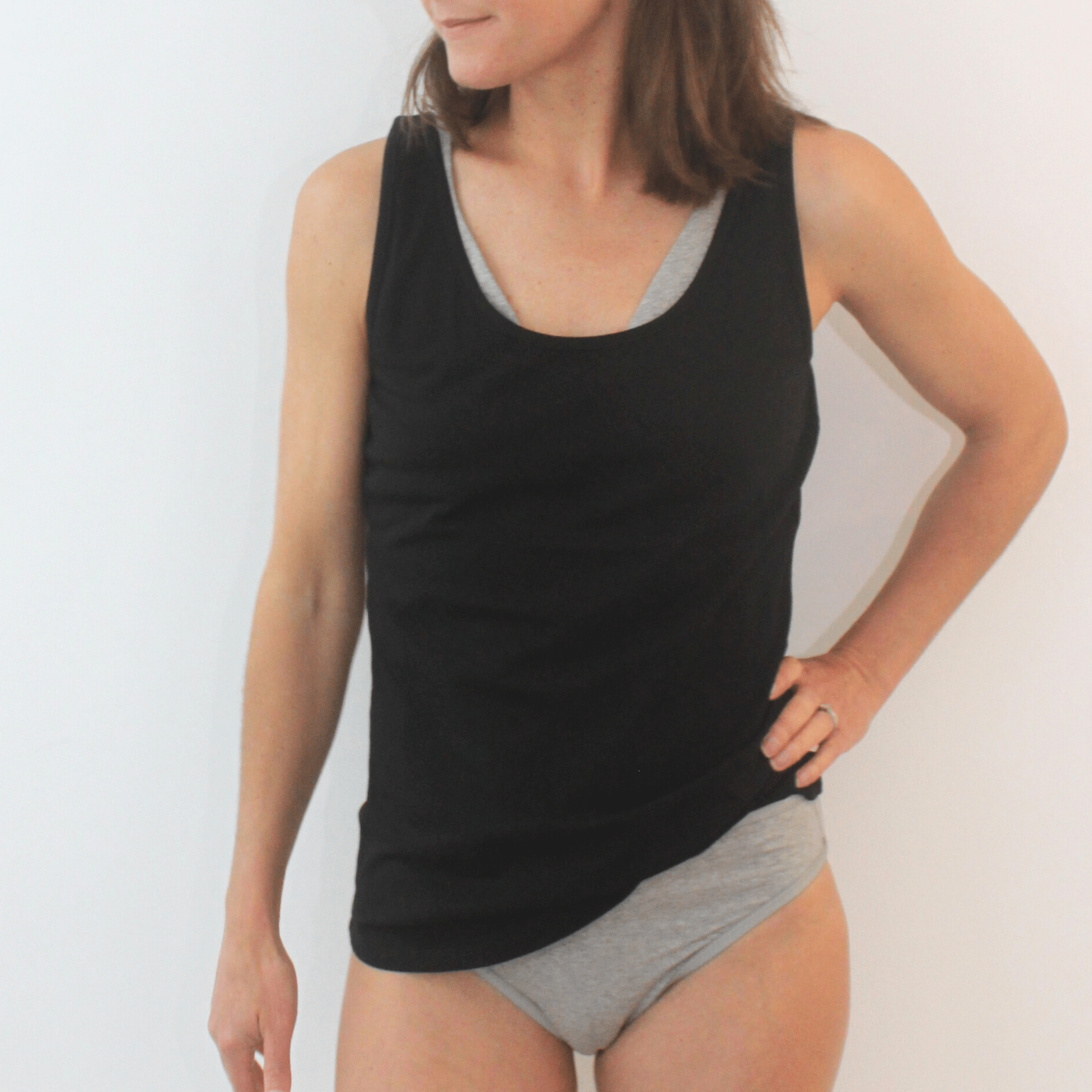Organic cotton vest top - black - Y.O.U underwear