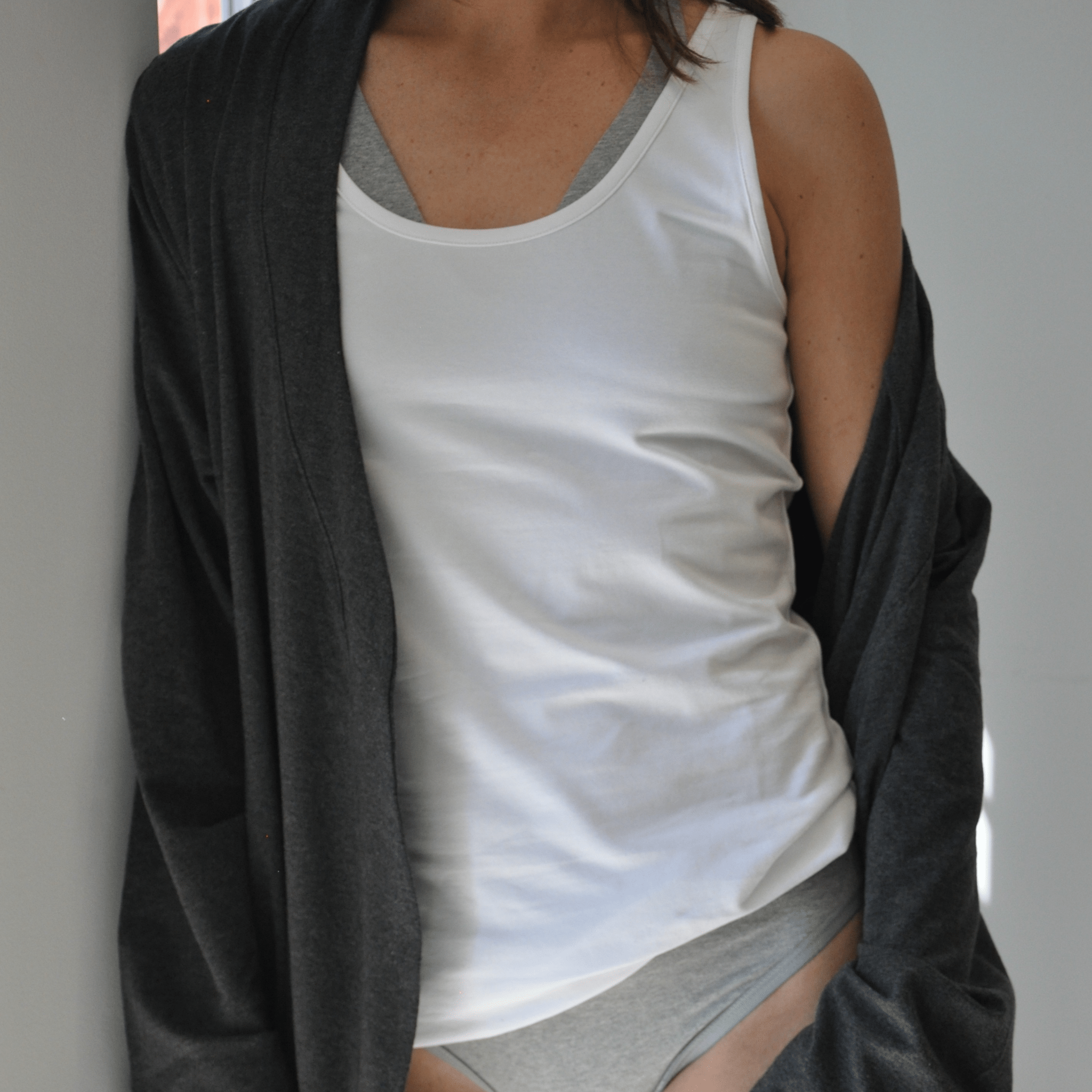 Organic cotton vest top - white - Y.O.U underwear