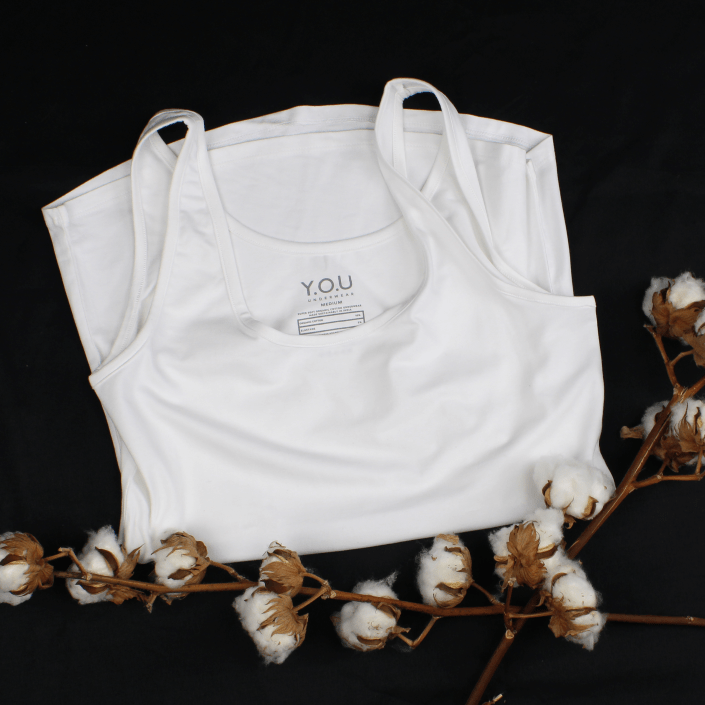 Organic cotton vest top - white - Y.O.U underwear