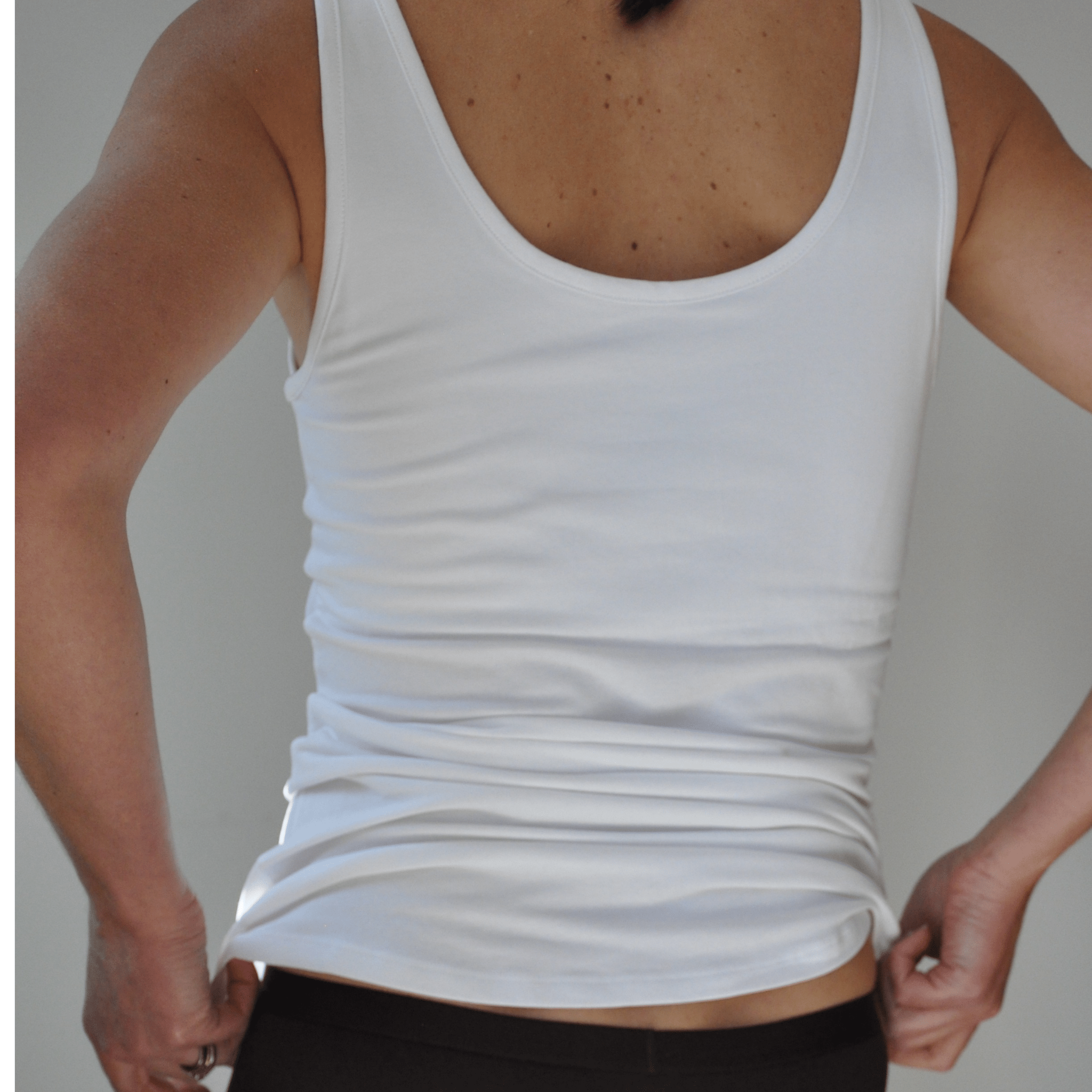 Organic cotton vest top - with hidden support - white - Y.O.U underwear