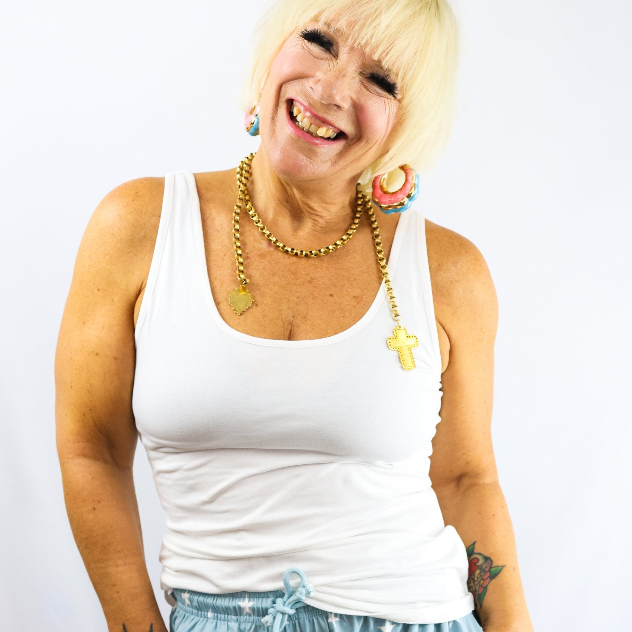 Organic cotton vest top - with hidden support - white - Y.O.U underwear