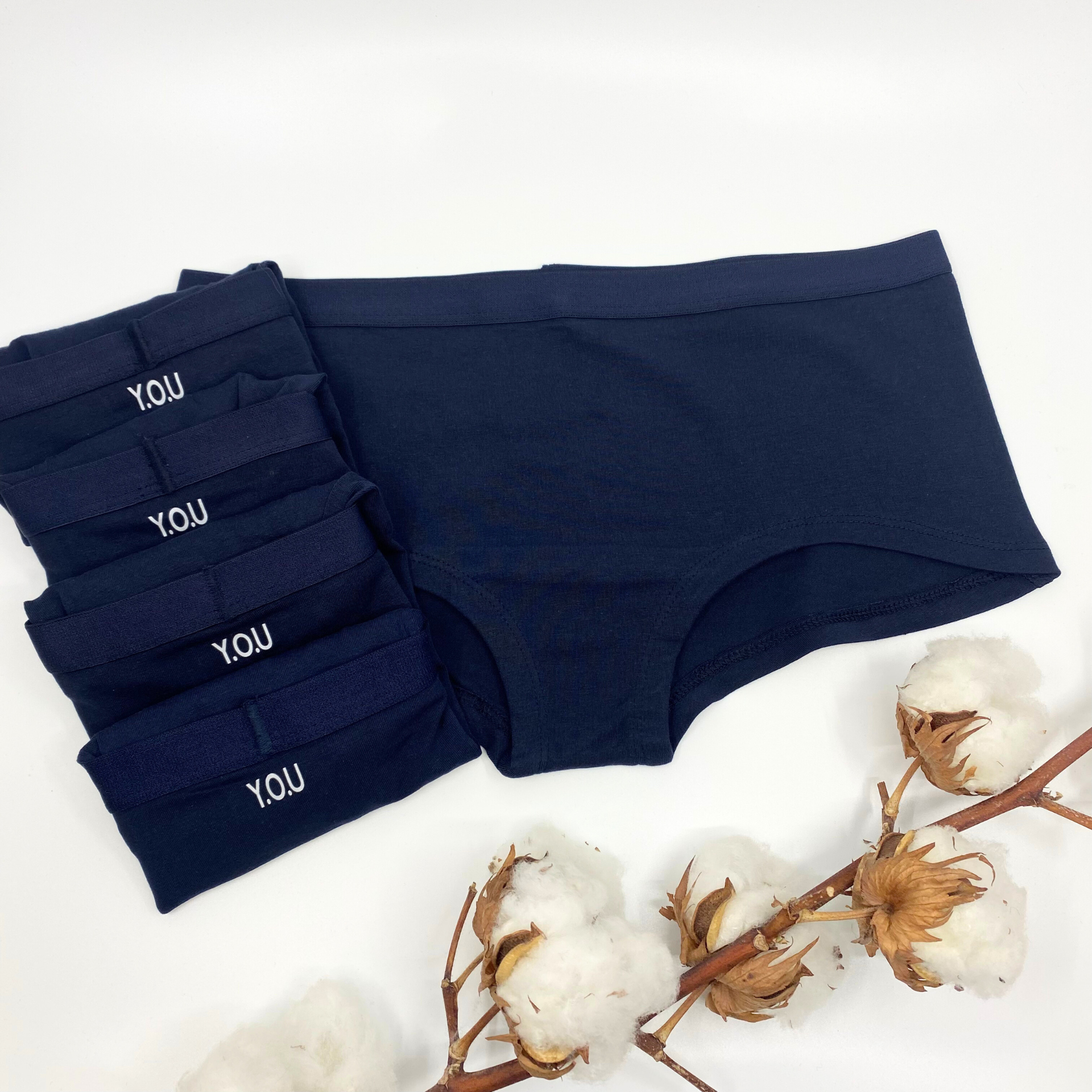 Women's organic cotton boy shorts - pack of 5