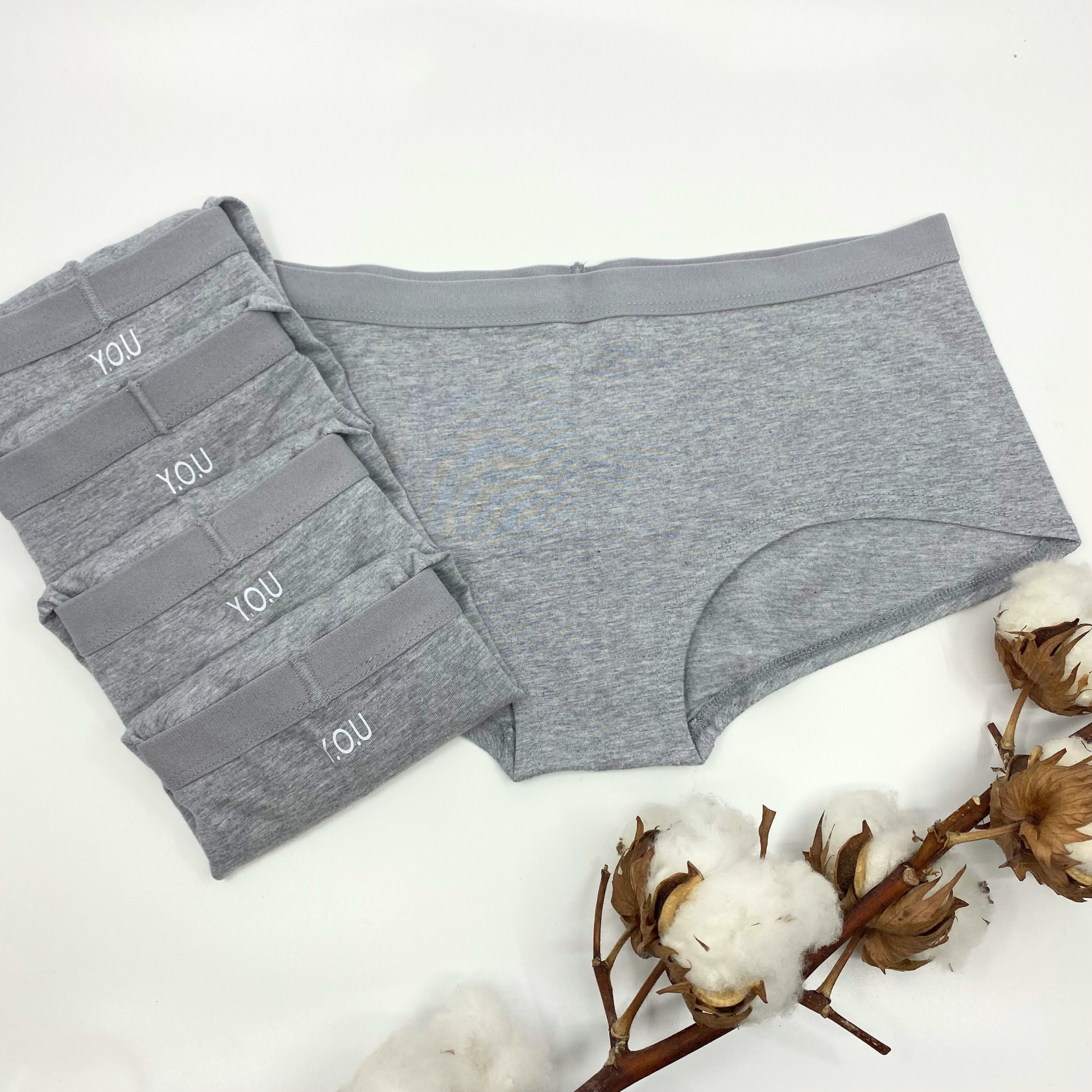 Women's organic cotton boy shorts - pack of 5