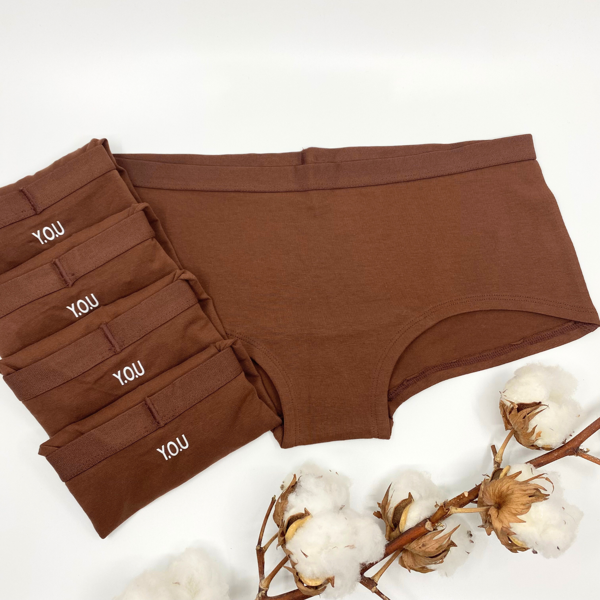 Women's organic cotton boy shorts - pack of 5