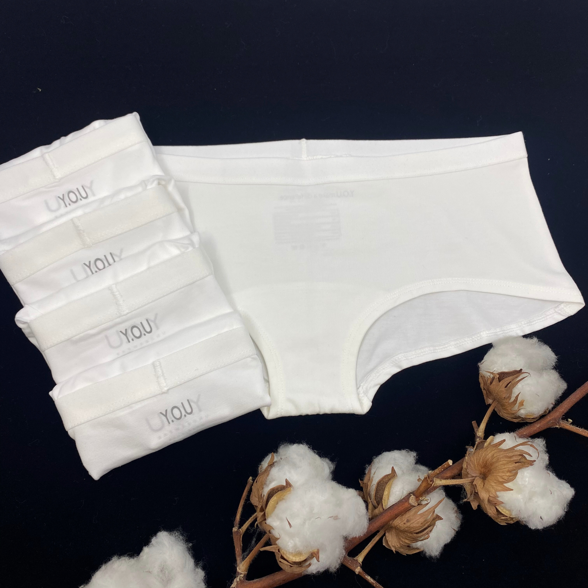 Women's organic cotton boy shorts - pack of 5
