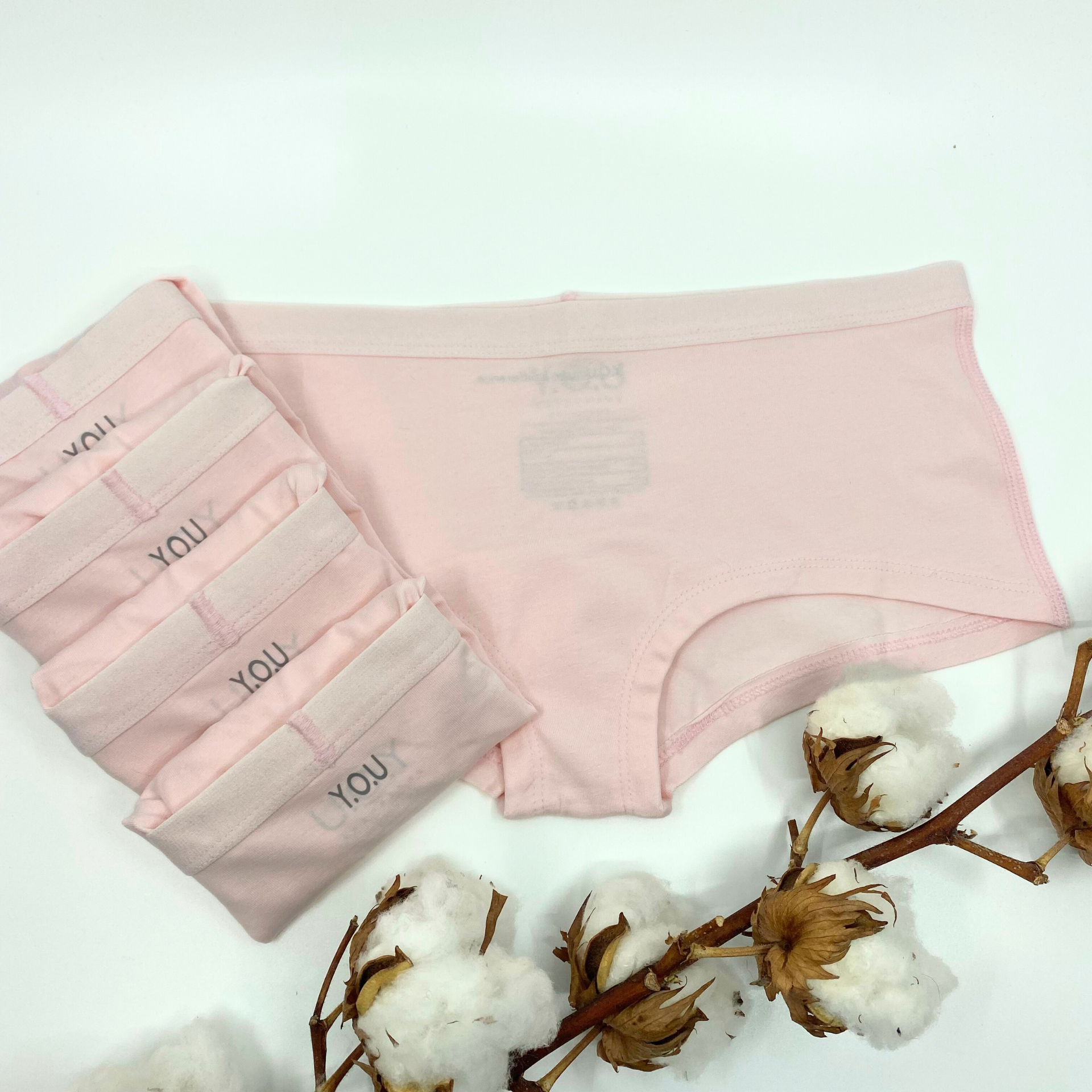 Women's organic cotton boy shorts - pack of 5