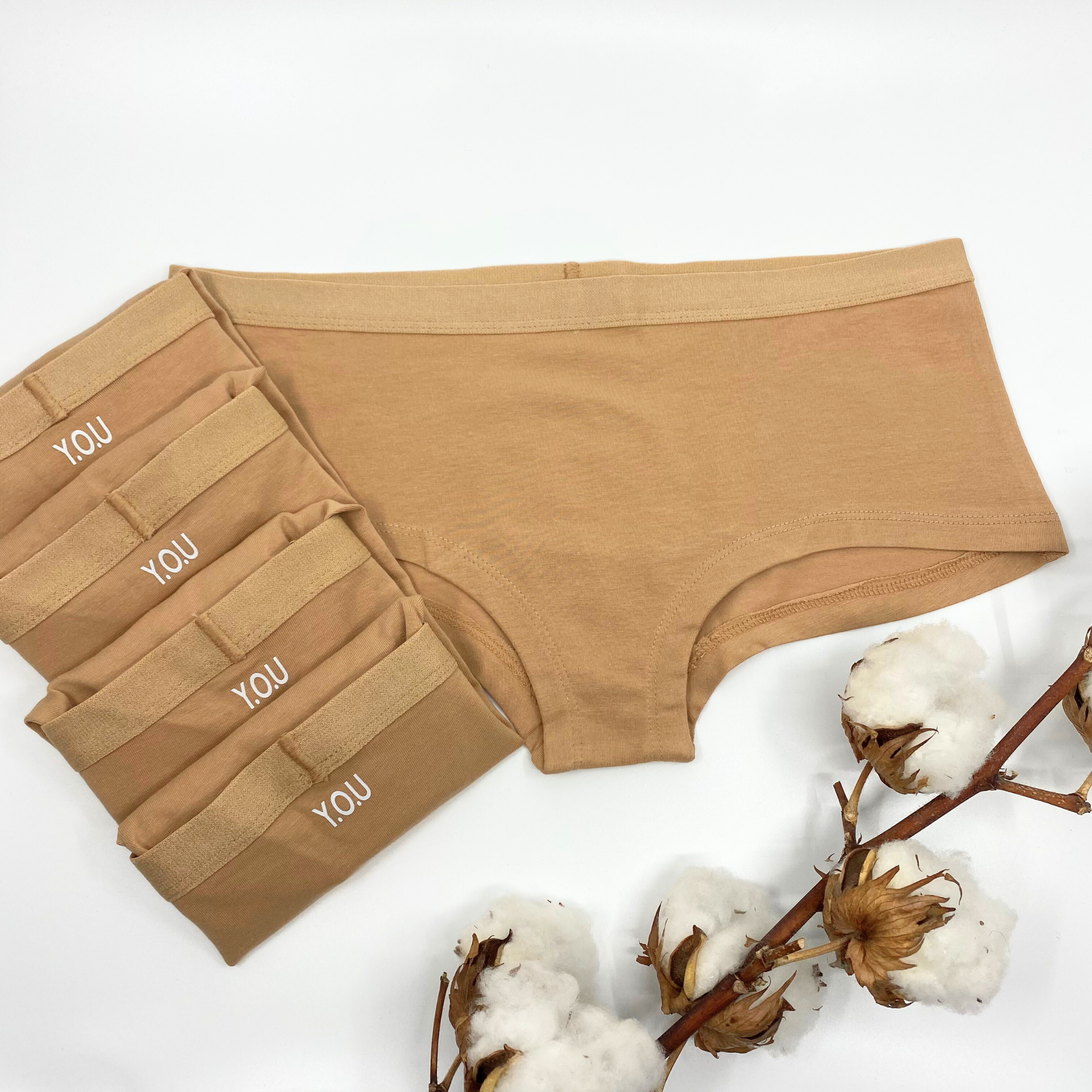 Women's organic cotton boy shorts - pack of 5