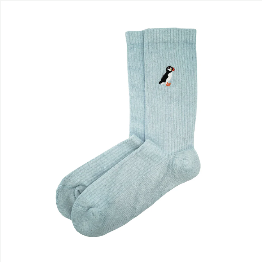 Ribbed Puffin Socks - Bare Kind Bamboo Socks - Save the Puffins
