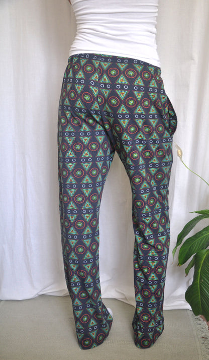 Pyjamas - organic cotton unisex pyjama bottoms - Black Mara design