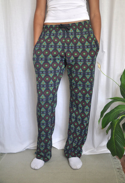 Pyjamas - organic cotton unisex pyjama bottoms - Black Mara design