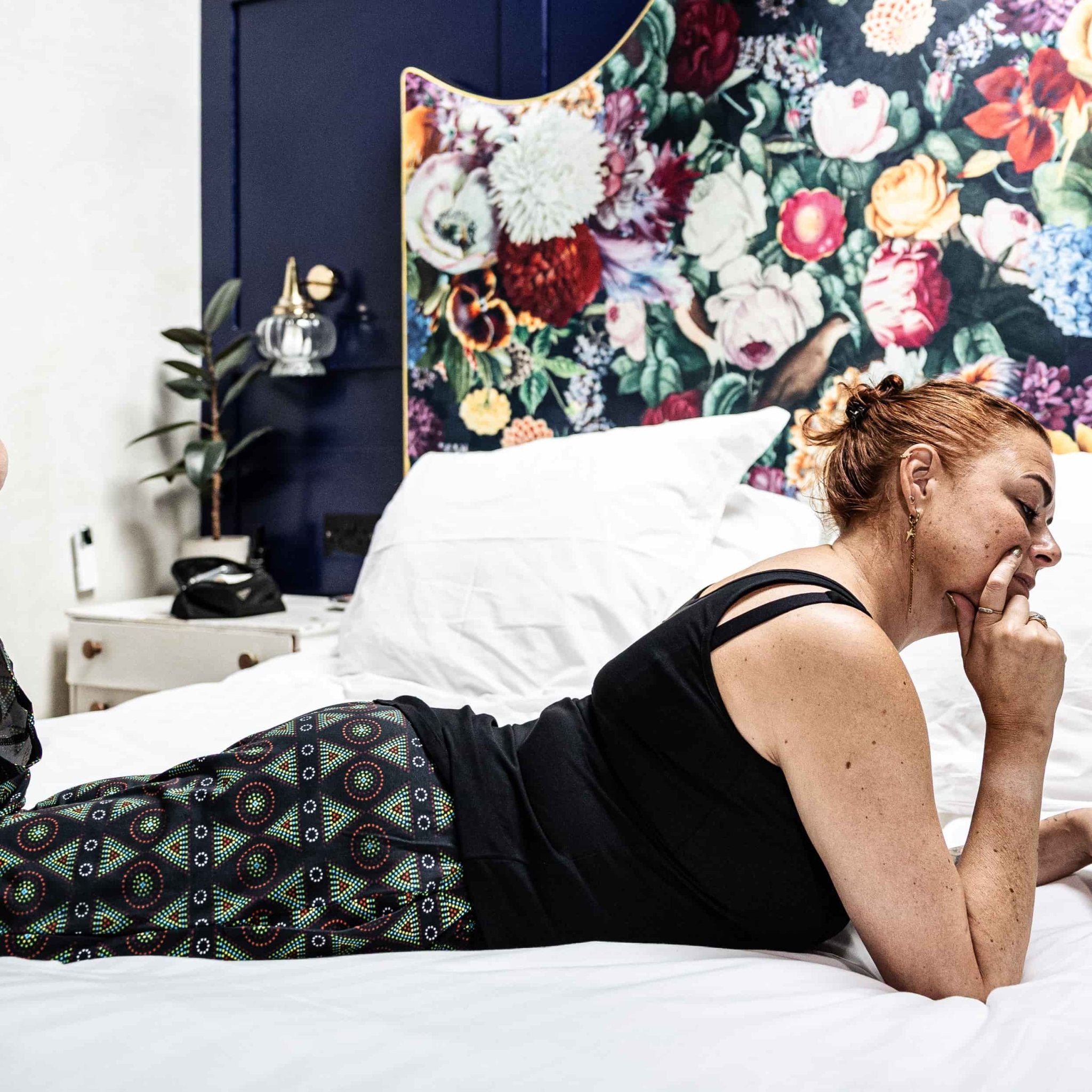 Pyjamas - organic cotton unisex pyjama bottoms - Black Mara design - Y.O.U underwear