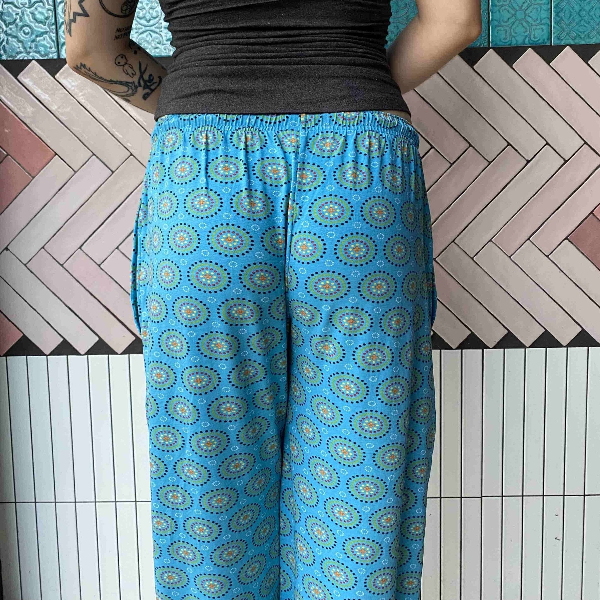 Pyjamas - organic cotton unisex pyjama bottoms - Blue Mara design - Y.O.U underwear