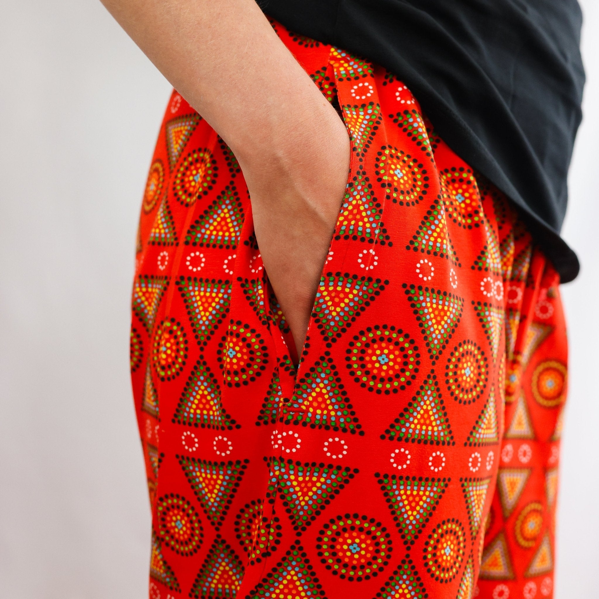 Pyjamas - organic cotton unisex pyjama bottoms - Red Mara design - Y.O.U underwear