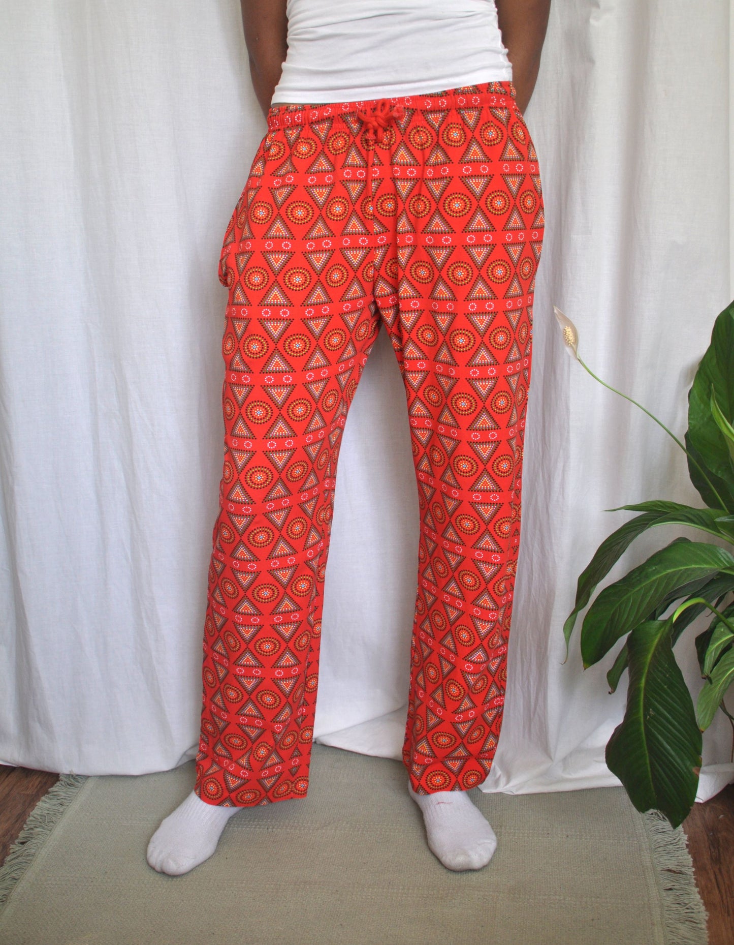 Pyjamas - organic cotton unisex pyjama bottoms - Red Mara design