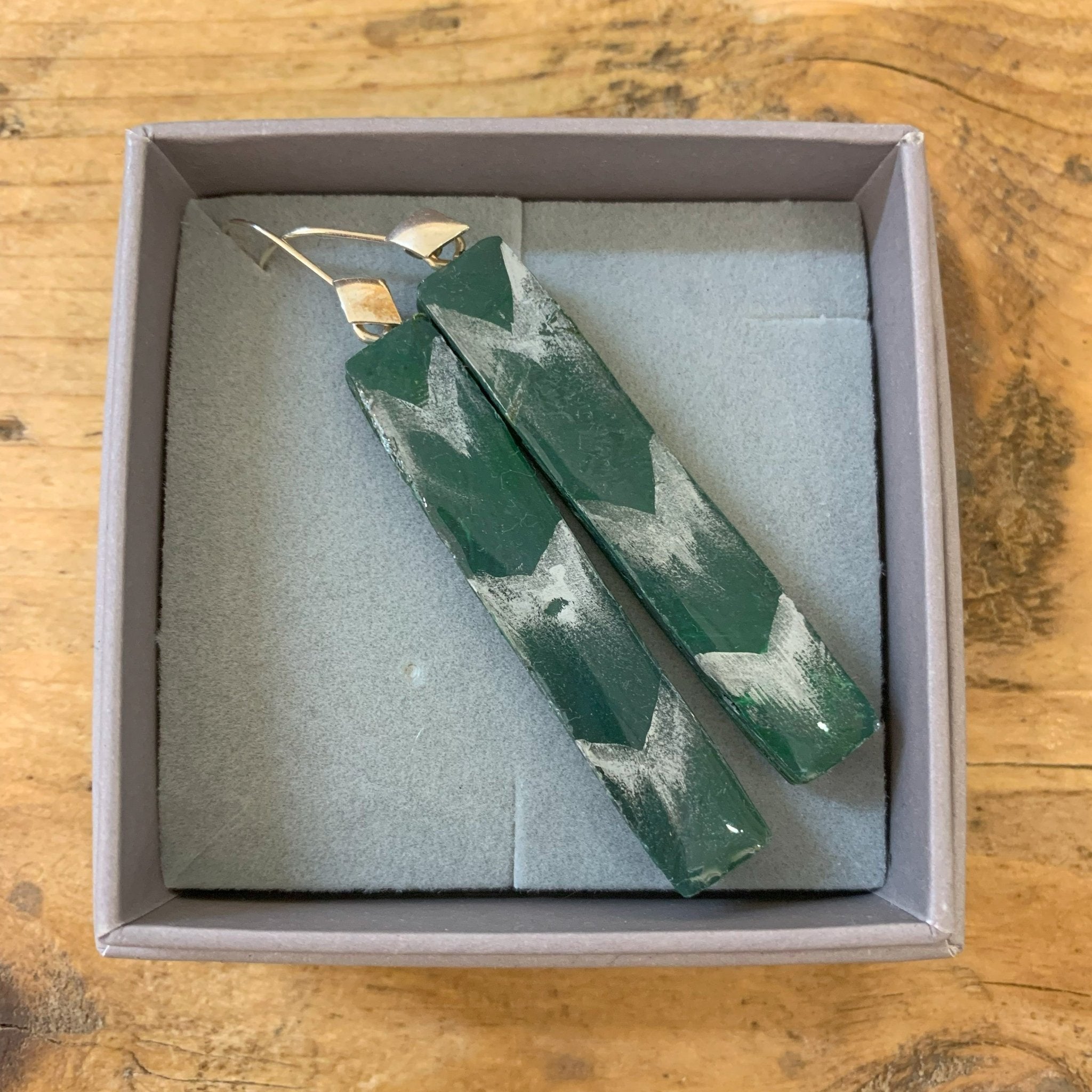 Rectangle Bar Dangle Earrings - recycled Y.O.U mailing bag - Y.O.U underwear