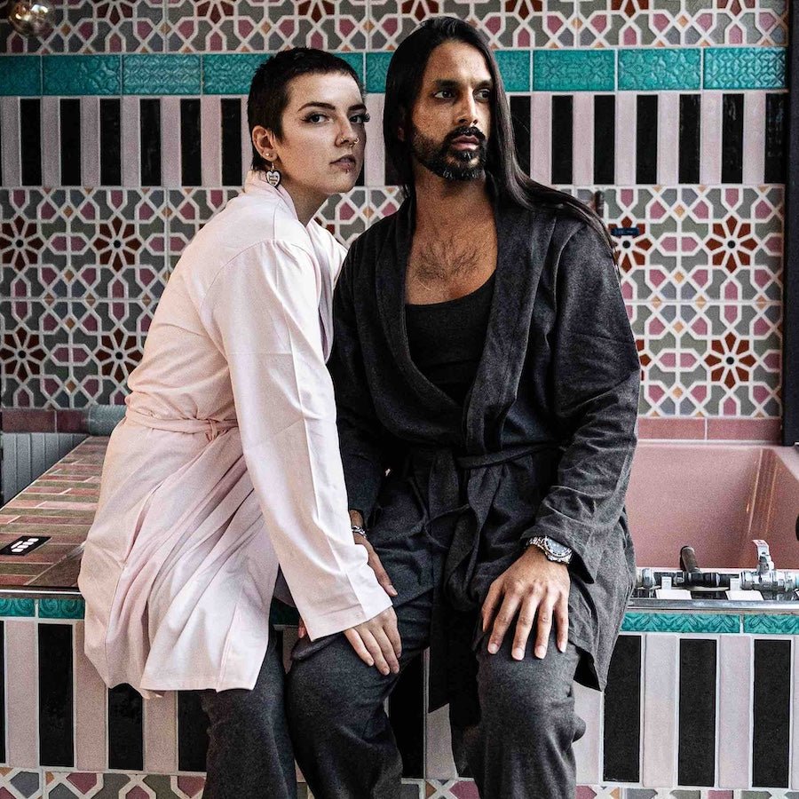 Robe - organic cotton unisex robe - charcoal grey - Y.O.U underwear