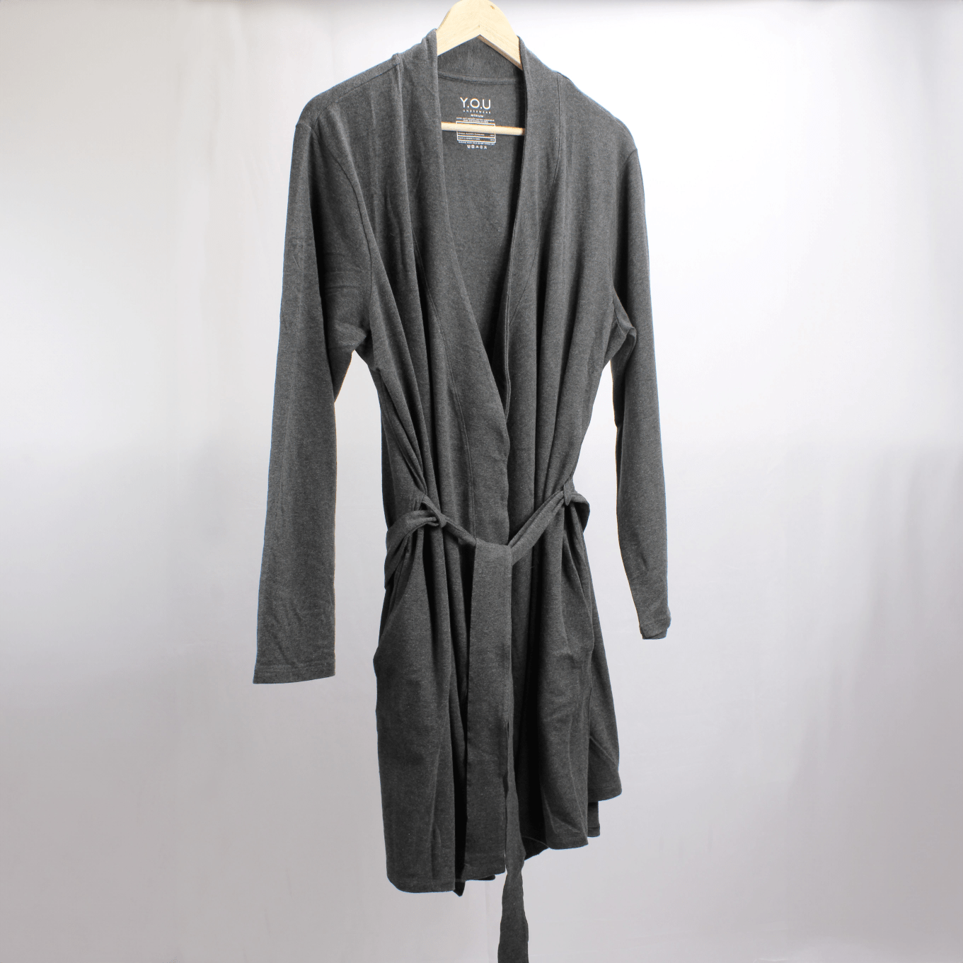 Robe - organic cotton unisex robe - charcoal grey - Y.O.U underwear