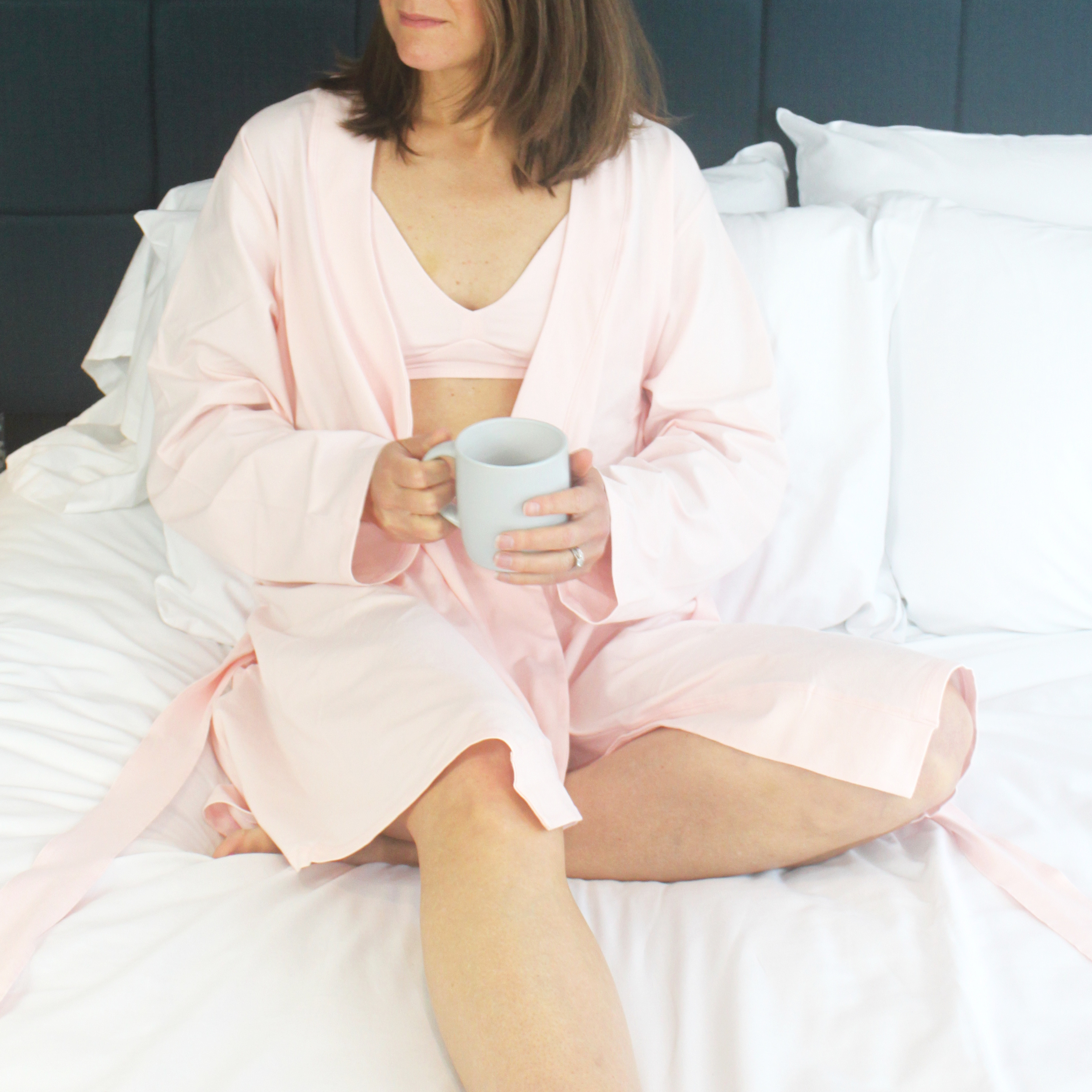 Robe - organic cotton unisex robe - light pink
