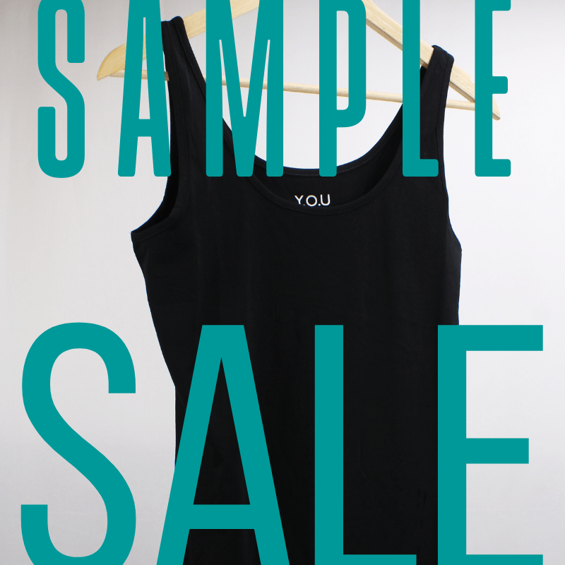 Sample sale - Organic cotton vest top - with hidden support - Black - Y.O.U underwear