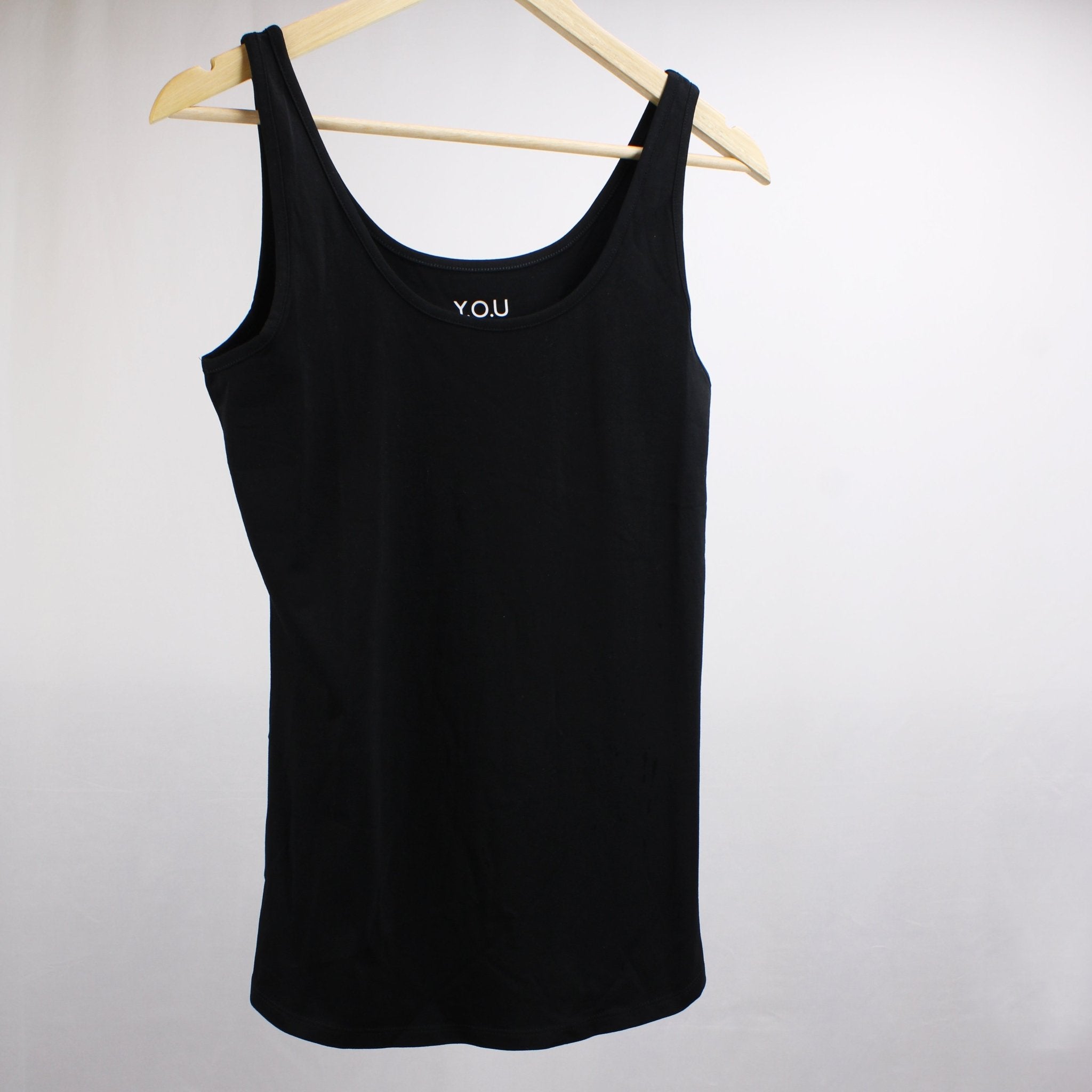 Sample sale - Organic cotton vest top - with hidden support - Black - Y.O.U underwear