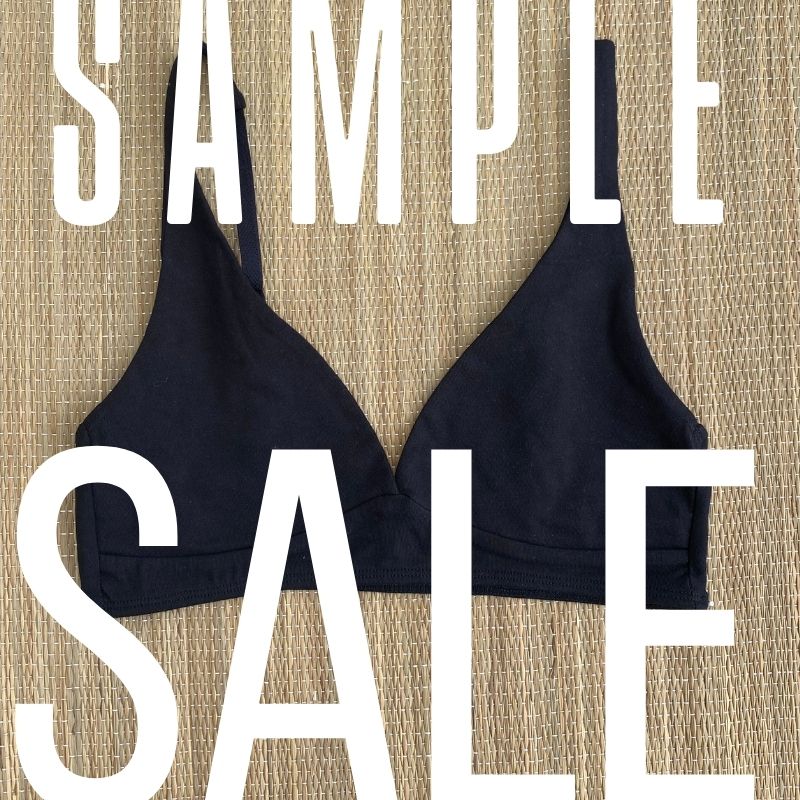 Sample Sale - Women's organic cotton bralette in black - original design - Y.O.U underwear