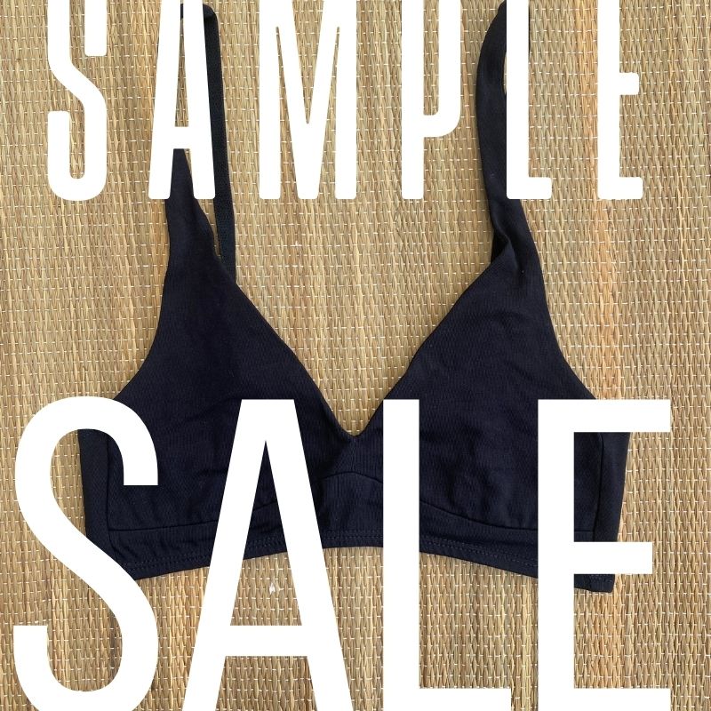 Sample Sale - Women's organic cotton bralette in Black - Washed - Y.O.U underwear
