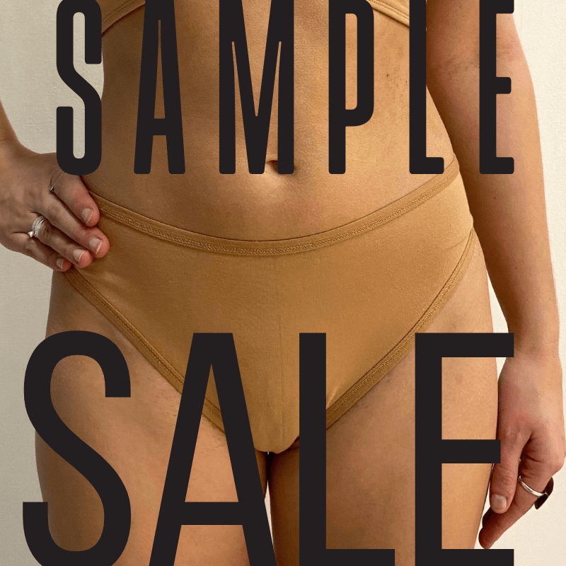 Sample Sale - Women's organic cotton mid - rise bikini bottoms in Almond - Y.O.U underwear