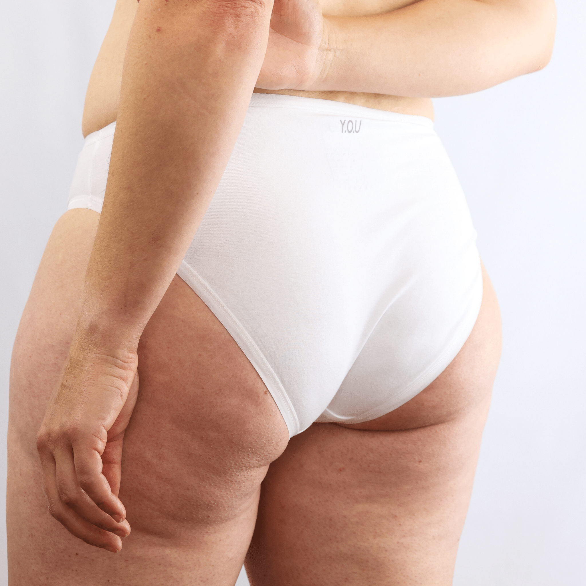 Sample Sale - Women's organic cotton mid - rise bikini bottoms in white - Y.O.U underwear